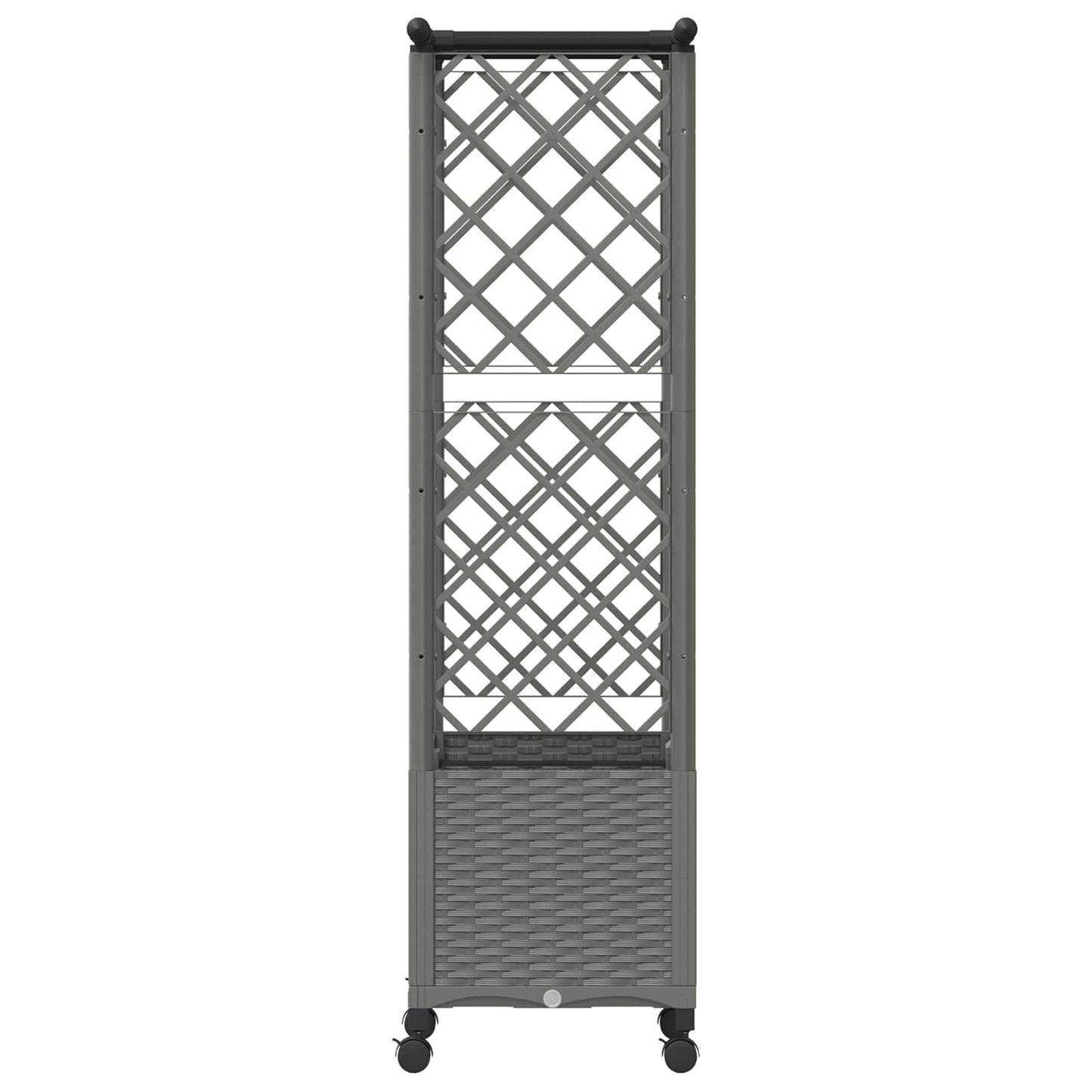 Hevet Bed med Trellis og Tak Lysegrå 124,5 x 40 x 142 cm PP