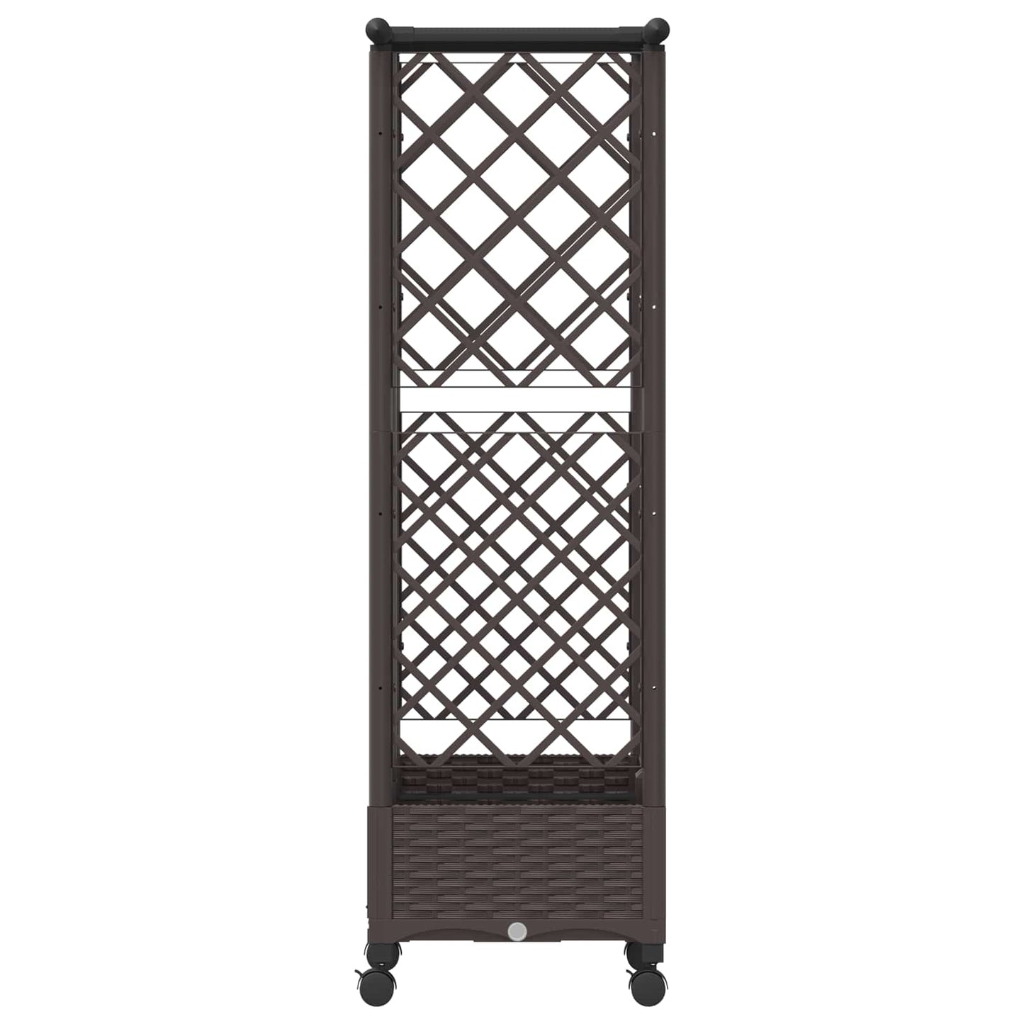 Hevet Bed med Trellis og Tak Brun 124 x 40 x 127 cm PP