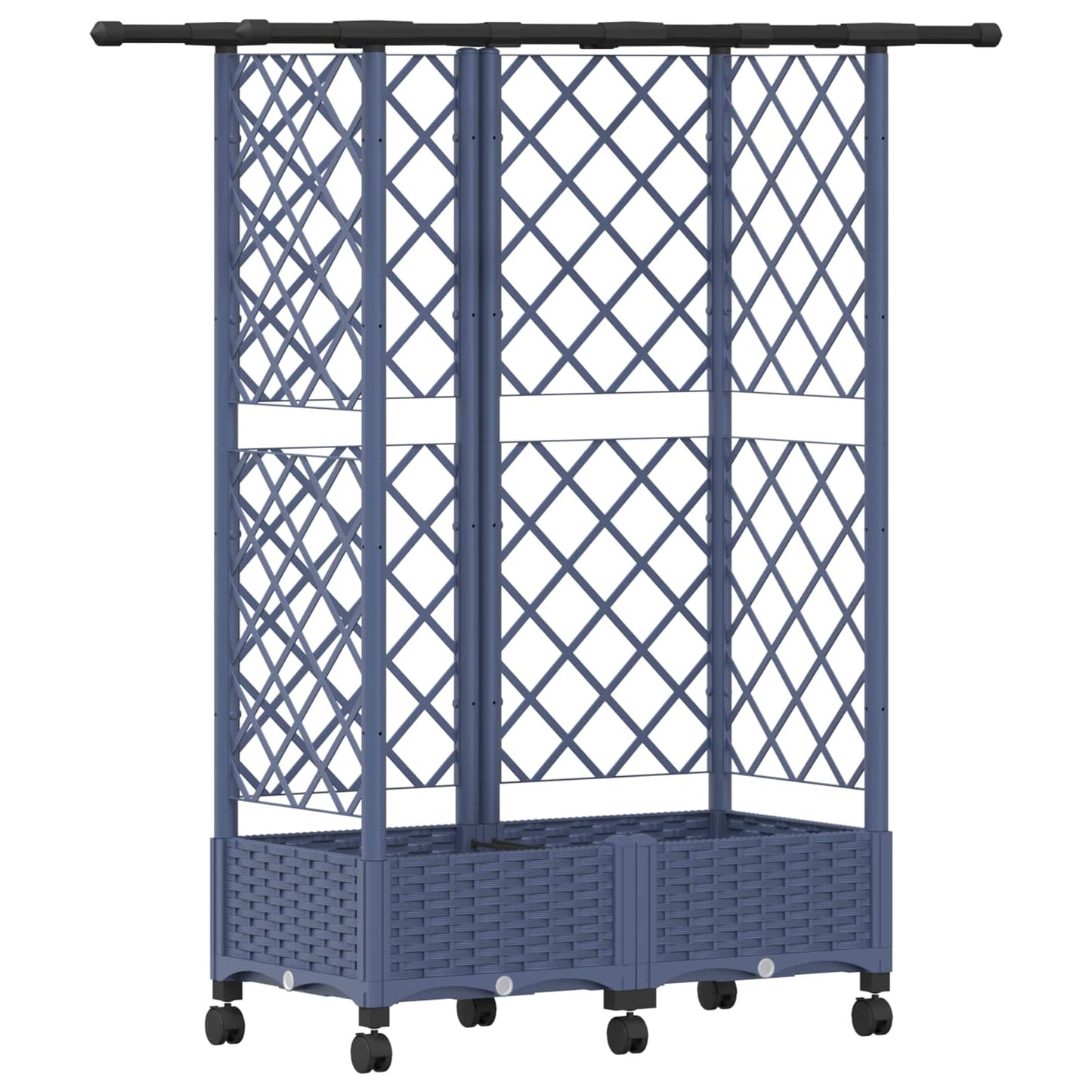 Hevet Bed med Trellis og Tak Grå 124 x 40 x 127 cm PP
