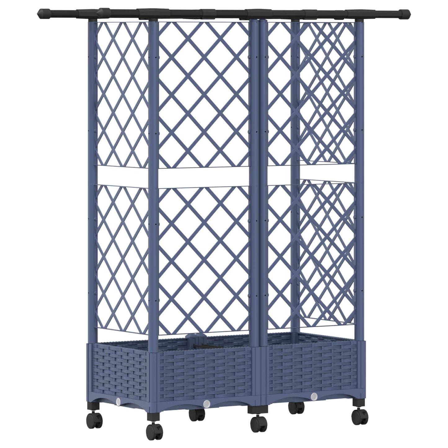 Hevet Bed med Trellis og Tak Grå 124 x 40 x 127 cm PP
