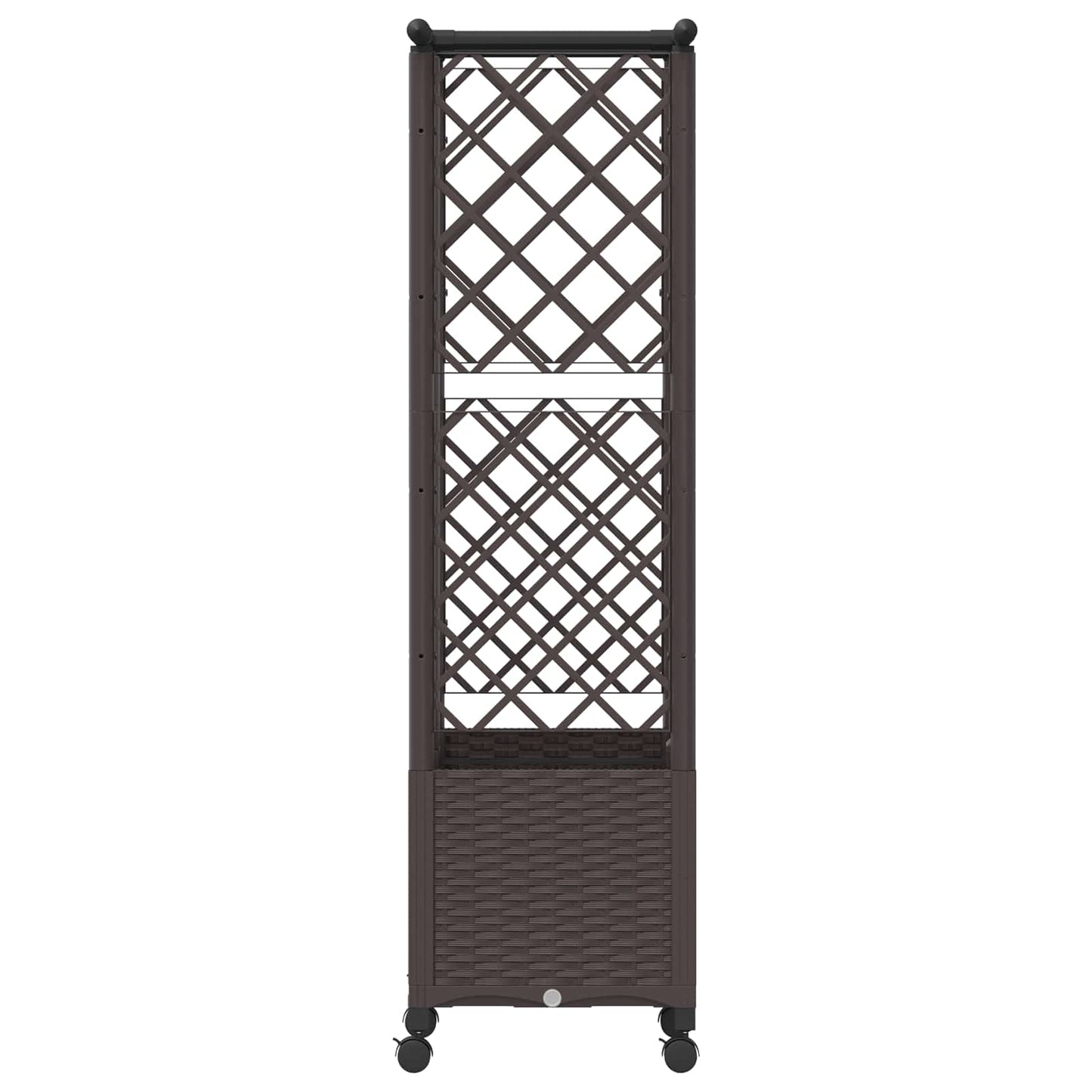 Hevet Bed med Trellis og Tak Brun 124 x 40 x 142 cm PP