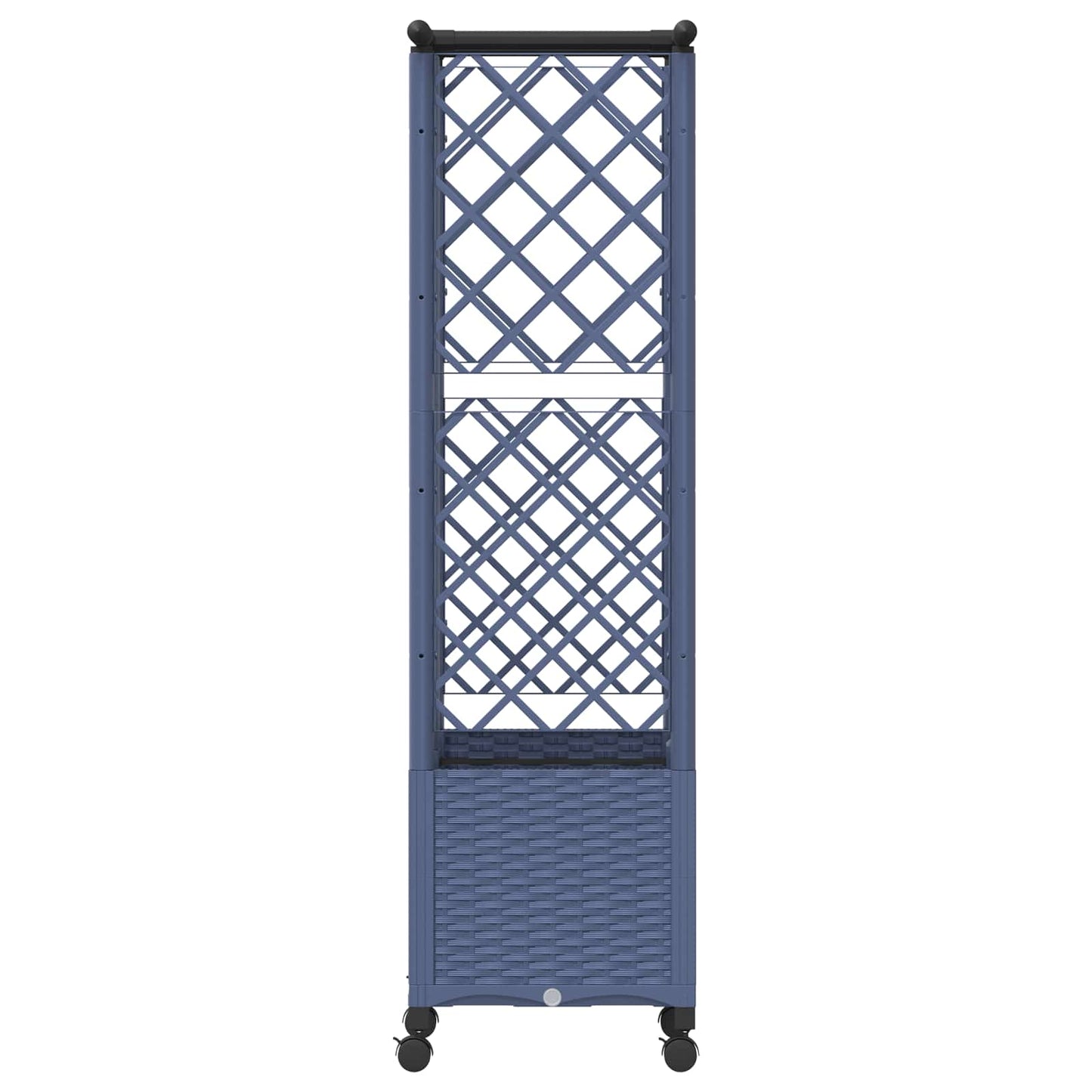 Hevet Bed med Trellis og Tak Grå 124 x 40 x 142 cm PP