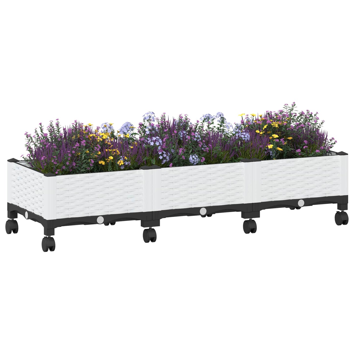Hagekrukke med hjul Hvit 120 x 40 x 33 cm PP