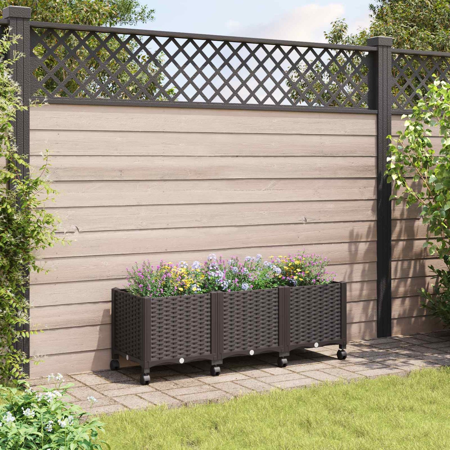 Hagekrukke med hjul Brun 120 x 40 x 44 cm PP