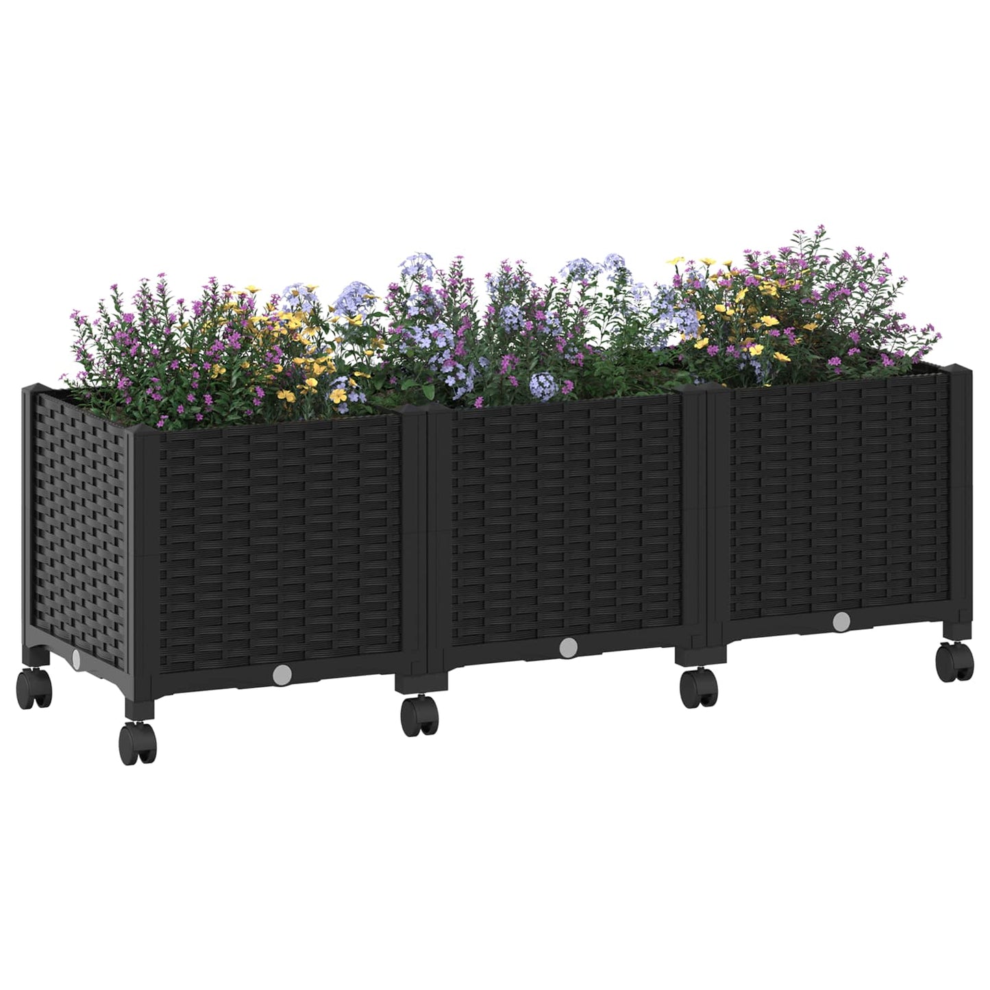 Hagekrukke med hjul Svart 120 x 40 x 44 cm PP