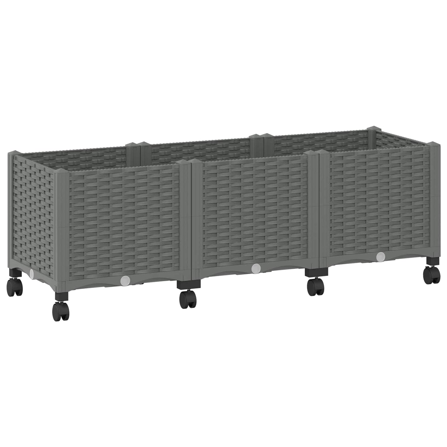 Hagekrukke med hjul Lysegrå 120 x 40 x 48 cm PP