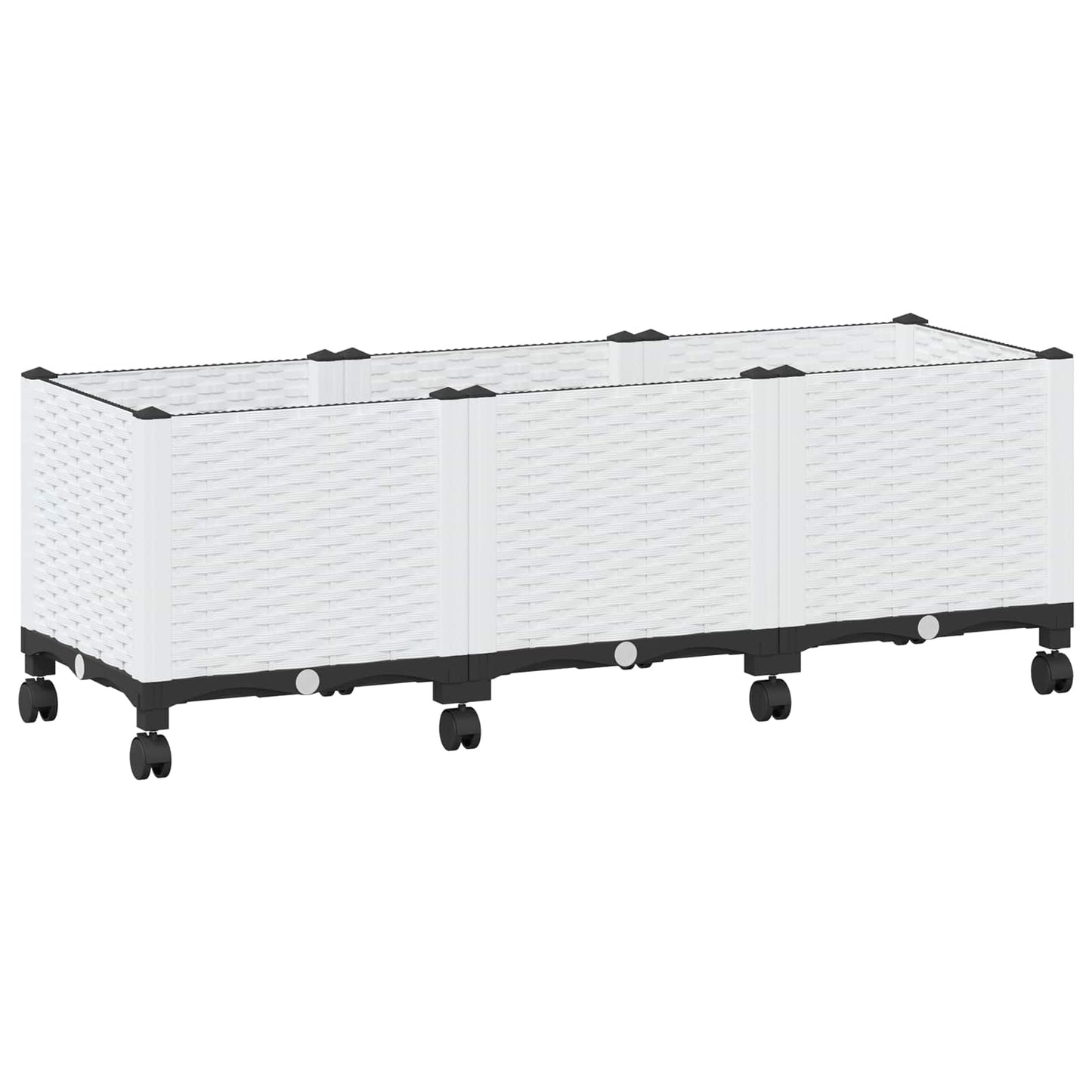 Hagekrukke med hjul Hvit 120 x 40 x 48 cm PP