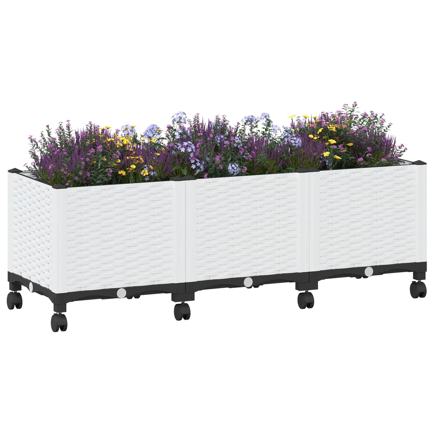 Hagekrukke med hjul Hvit 120 x 40 x 48 cm PP