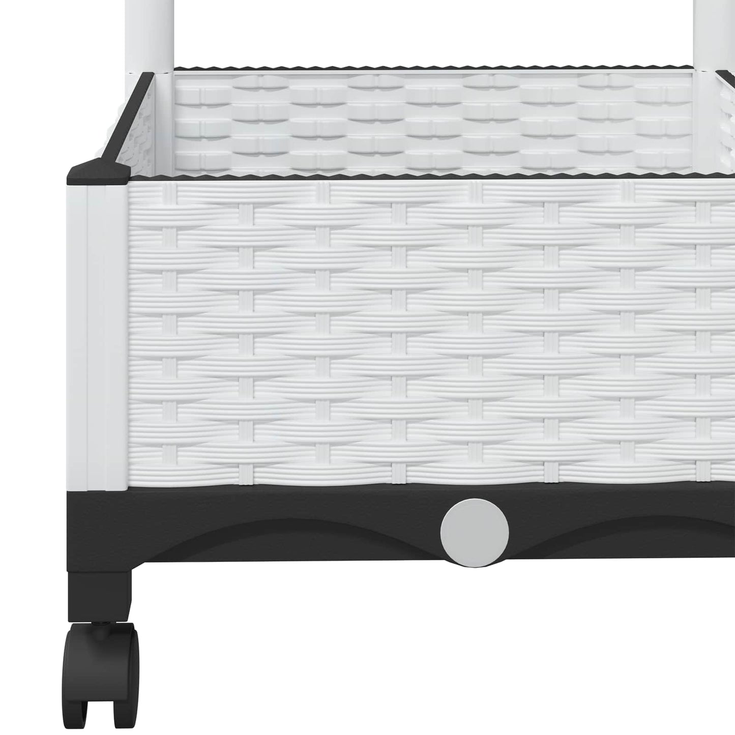 Hageplanter med espalier og hjul Hvit 120 x 40 x 131,5 cm PP