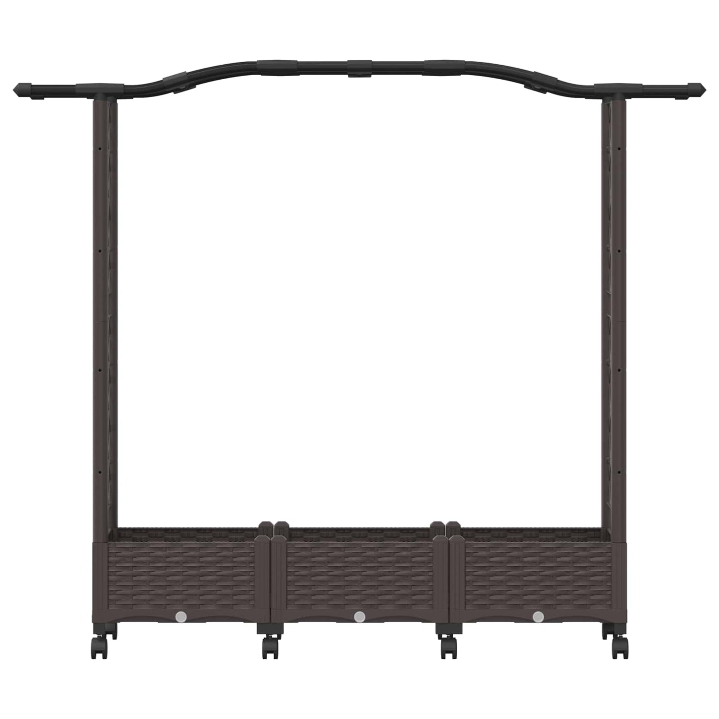 Hevet seng med espalier og hjul Brun 169 x 40 x 129 cm PP
