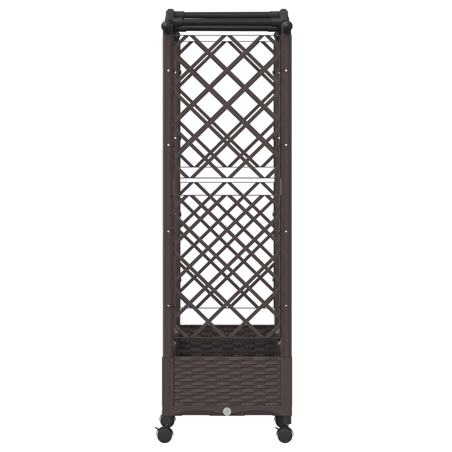 Hevet seng med espalier og hjul Brun 169 x 40 x 129 cm PP