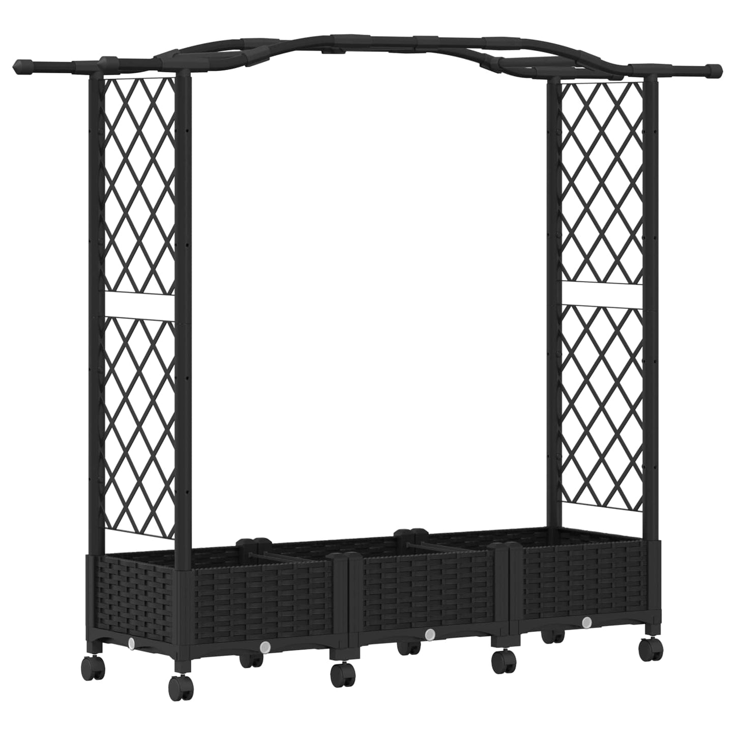 Hevet Bed med Trellis og Tak Svart 169 x 40 x 129 cm PP