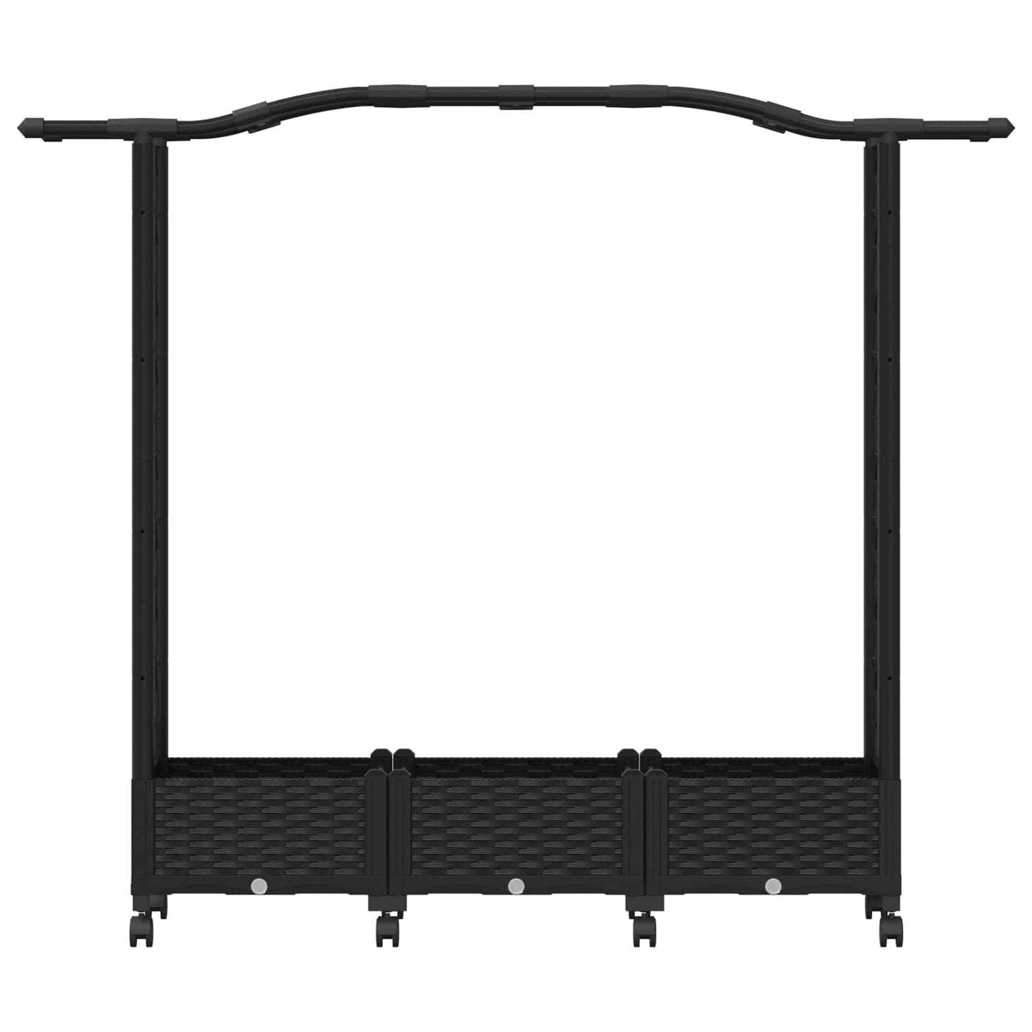 Hevet Bed med Trellis og Tak Svart 169 x 40 x 129 cm PP