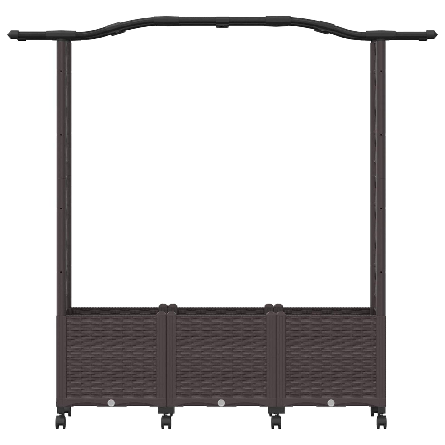 Hevet Bed med Trellis og Tak Brun 164 x 40 x 144 cm PP