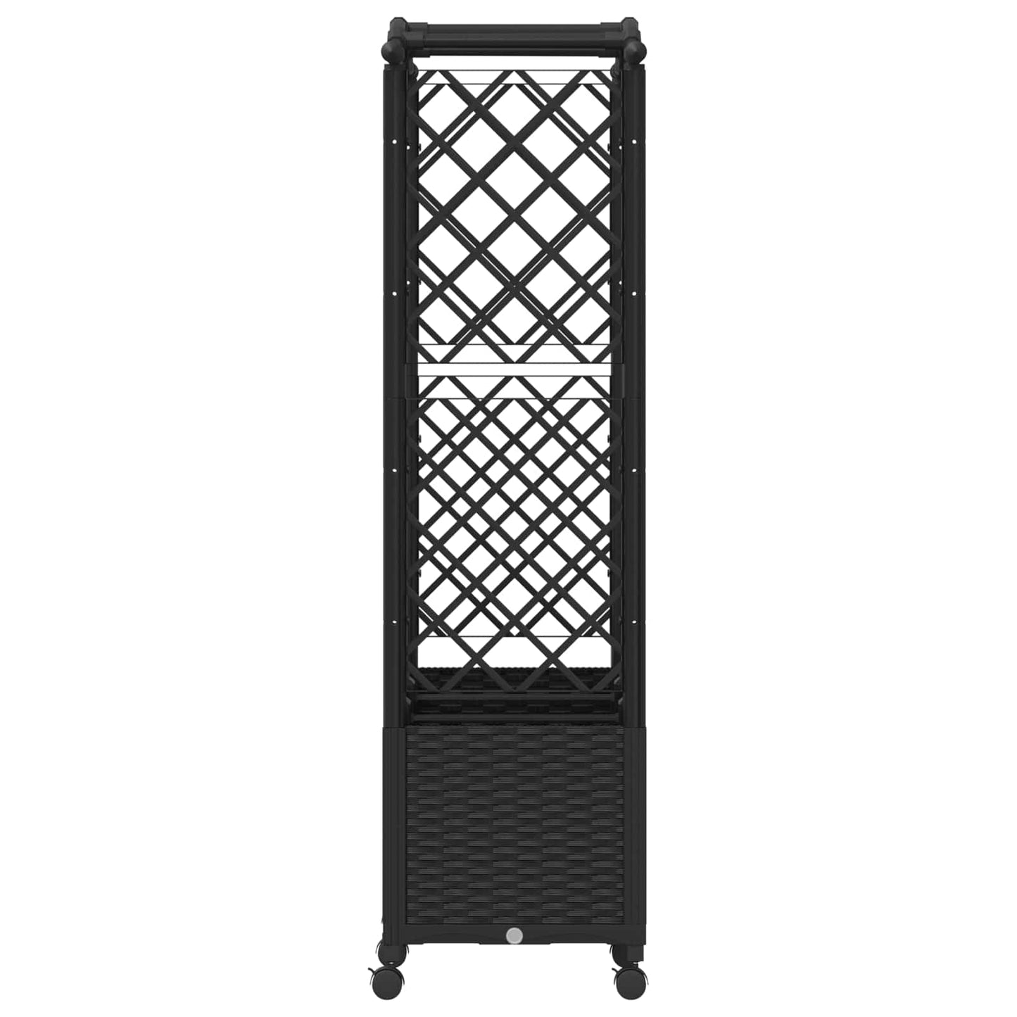 Hevet Bed med Trellis og Tak Svart 164 x 40 x 144 cm PP