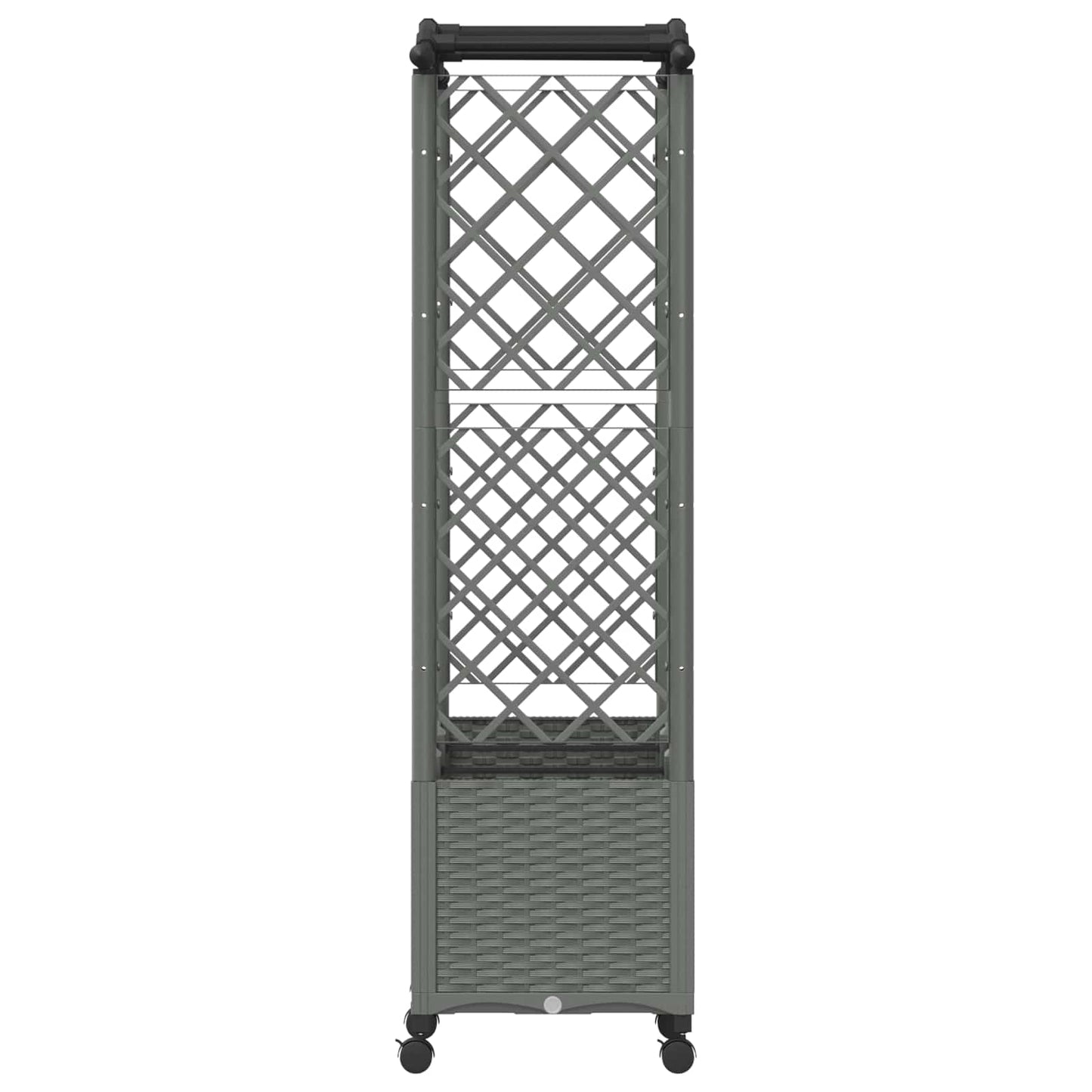 Hevet Bed med Trellis og Tak Lysegrå 164 x 40 x 144 cm PP