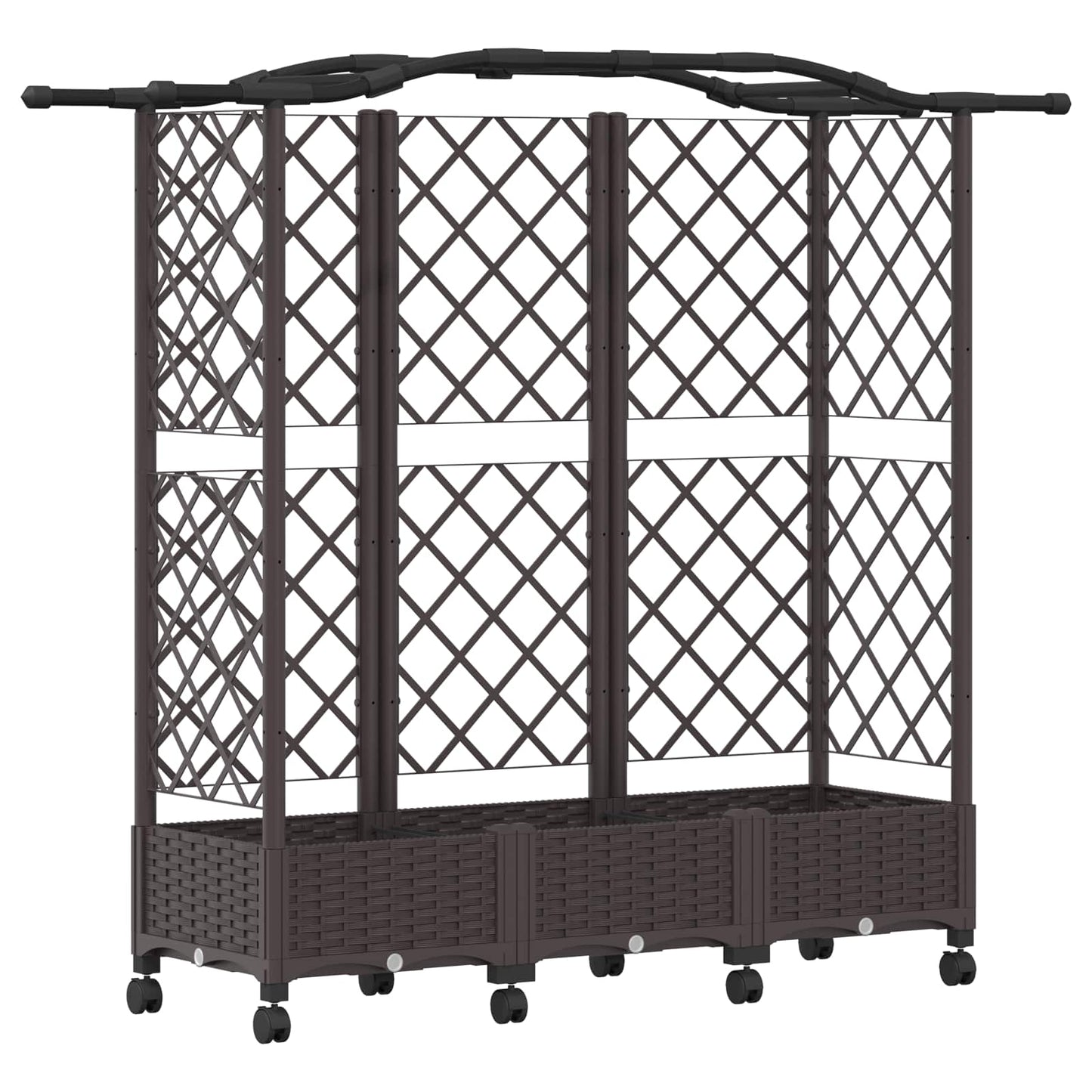 Hevet Bed med Trellis og Tak Brun 163 x 40 x 129 cm PP