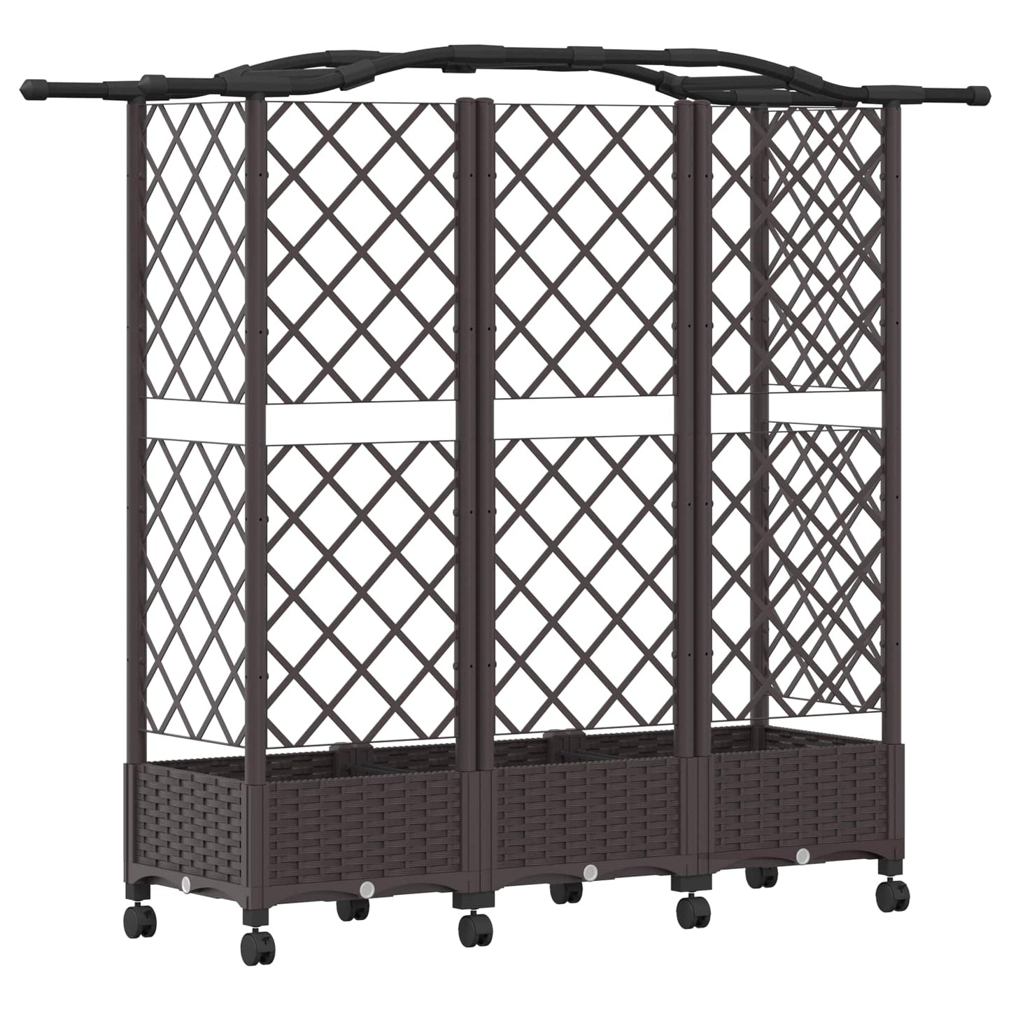 Hevet Bed med Trellis og Tak Brun 163 x 40 x 129 cm PP