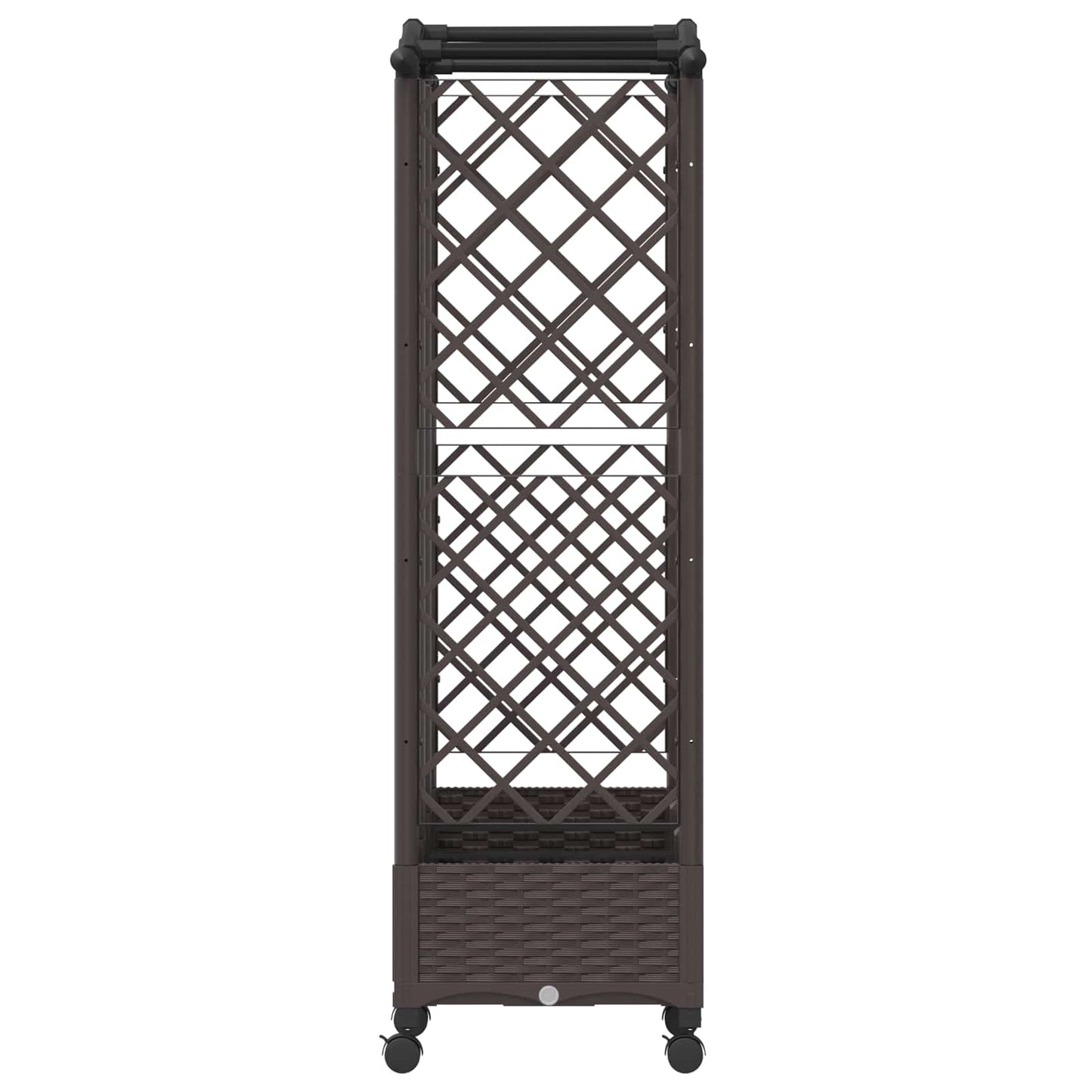 Hevet Bed med Trellis og Tak Brun 163 x 40 x 129 cm PP