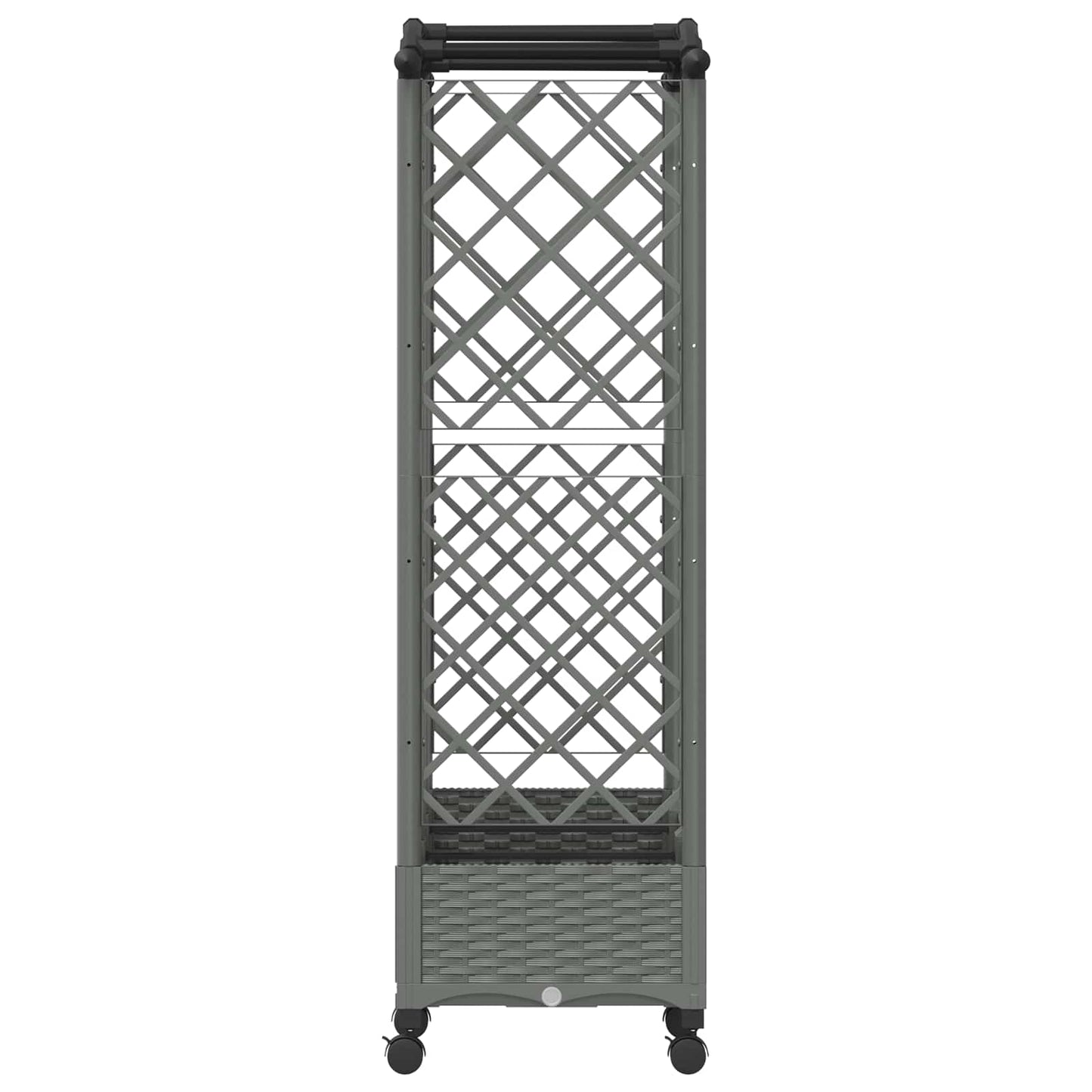 Hevet Bed med Trellis og Tak Lysegrå 163 x 40 x 129 cm PP