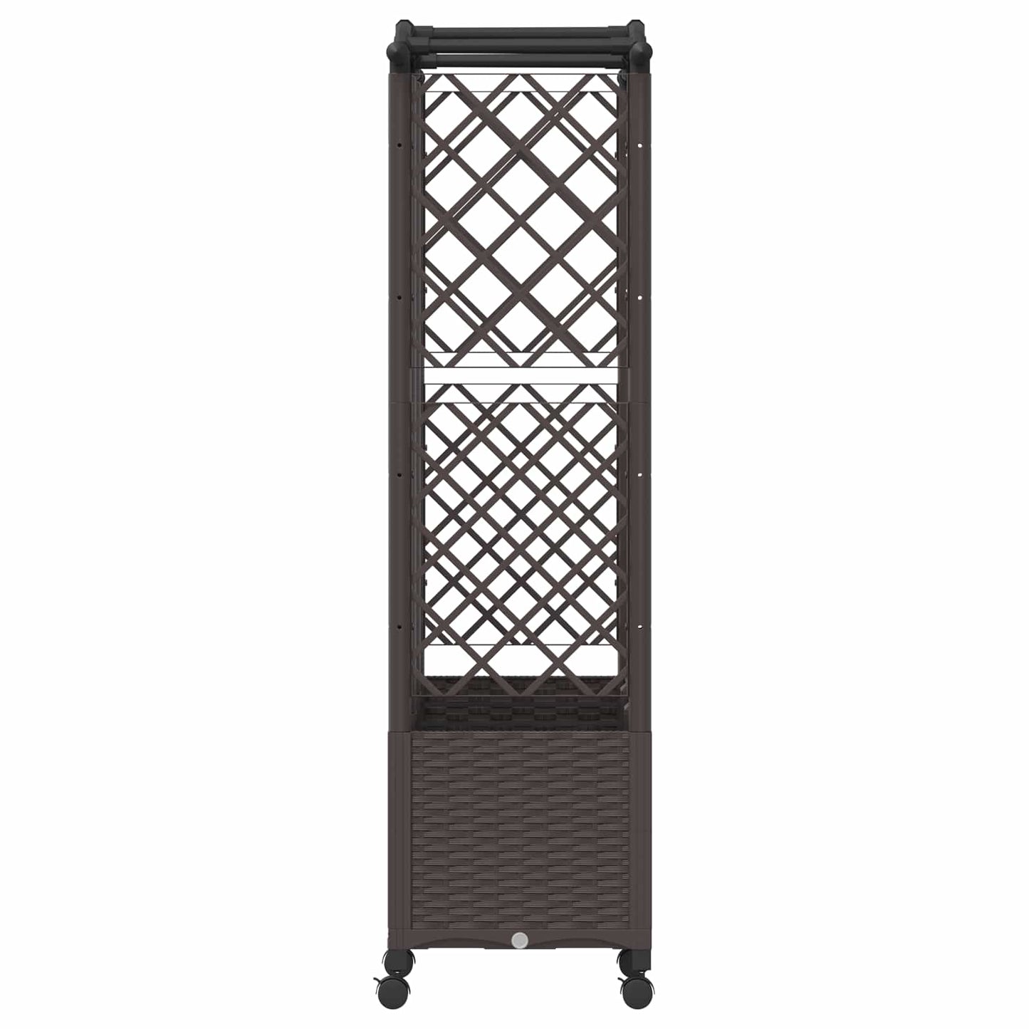 Hevet Bed med Trellis og Tak Brun 163 x 40 x 144 cm PP
