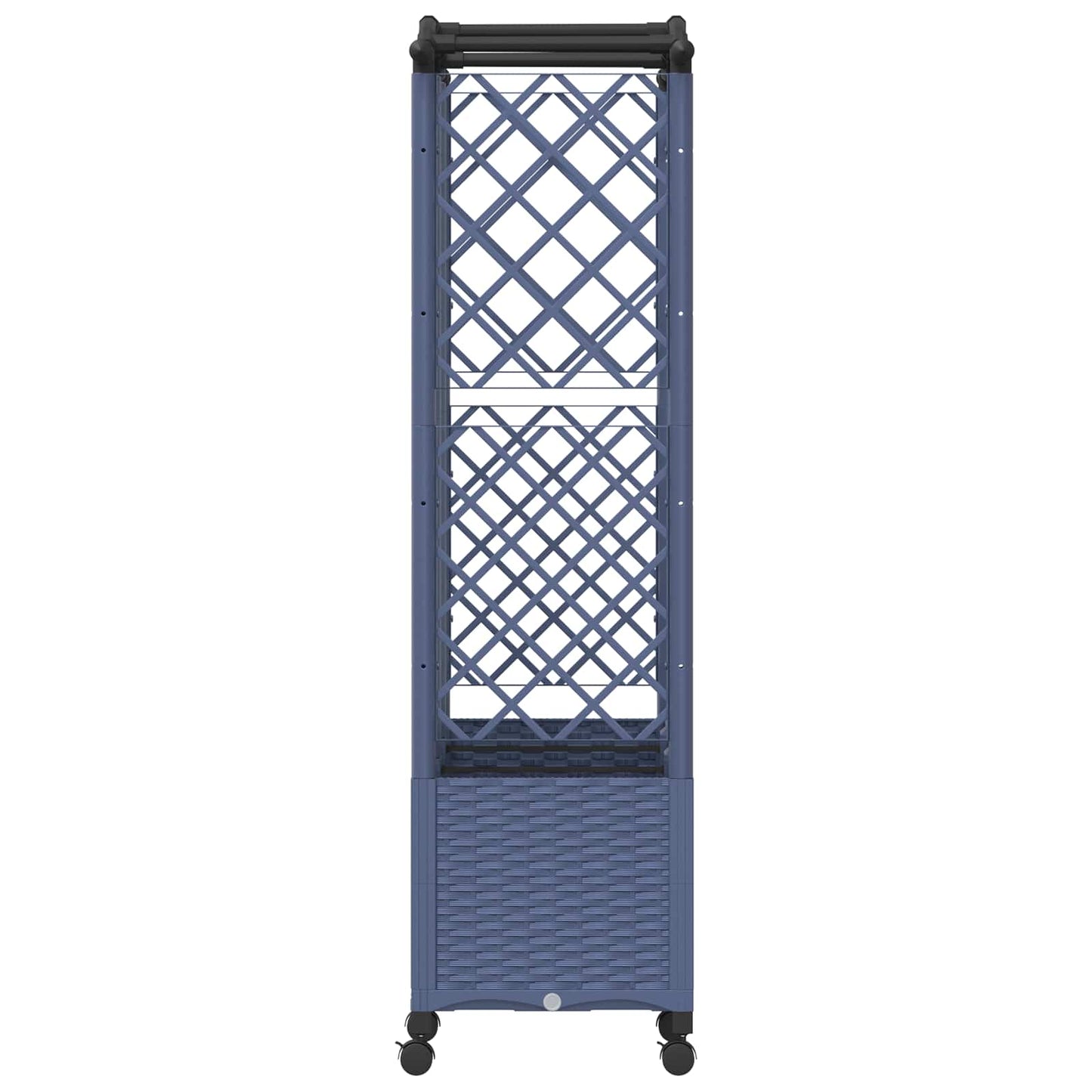 Hevet Bed med Trellis og Tak Grå 163 x 40 x 144 cm PP