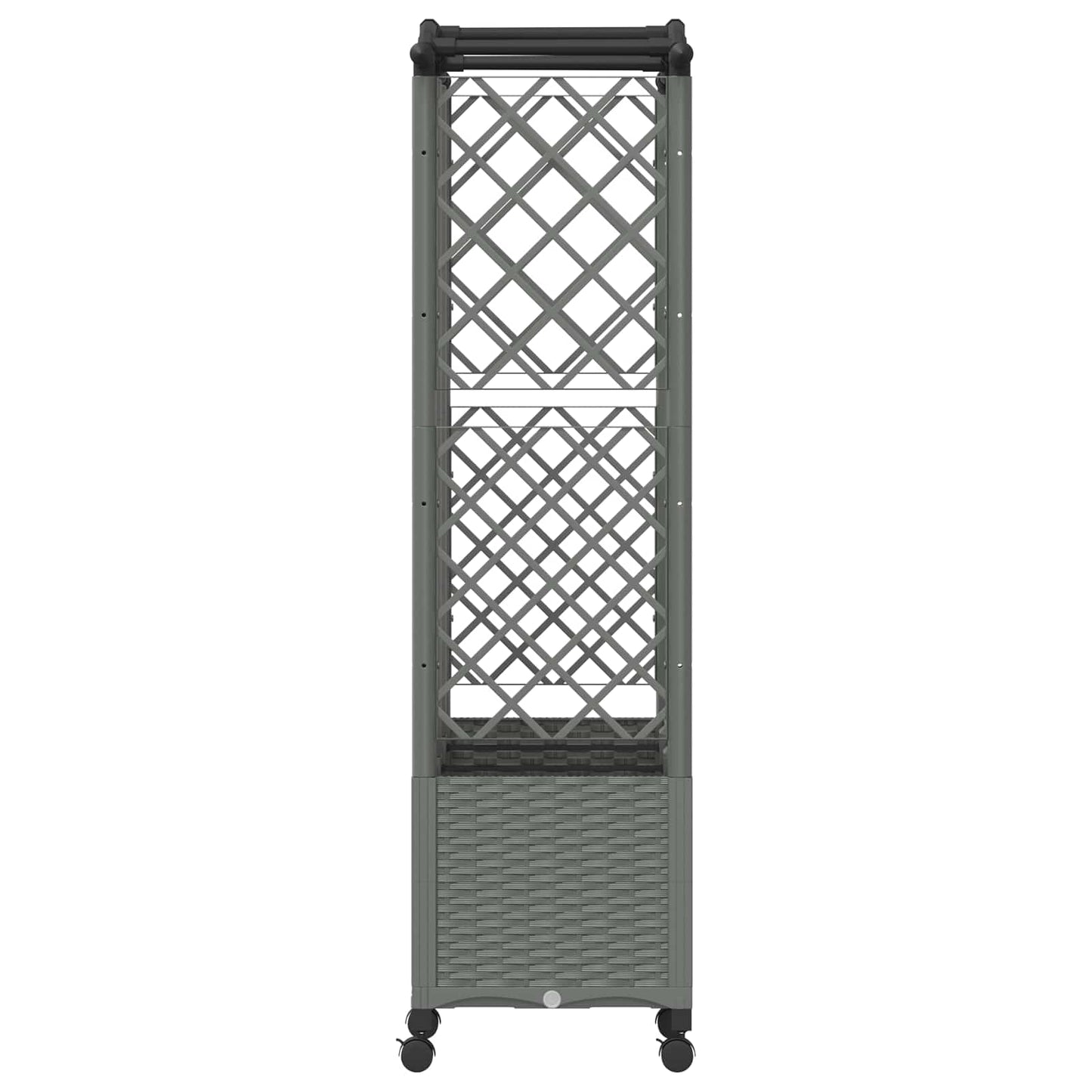 Hevet Bed med Trellis og Tak Lysegrå 163 x 40 x 144 cm PP