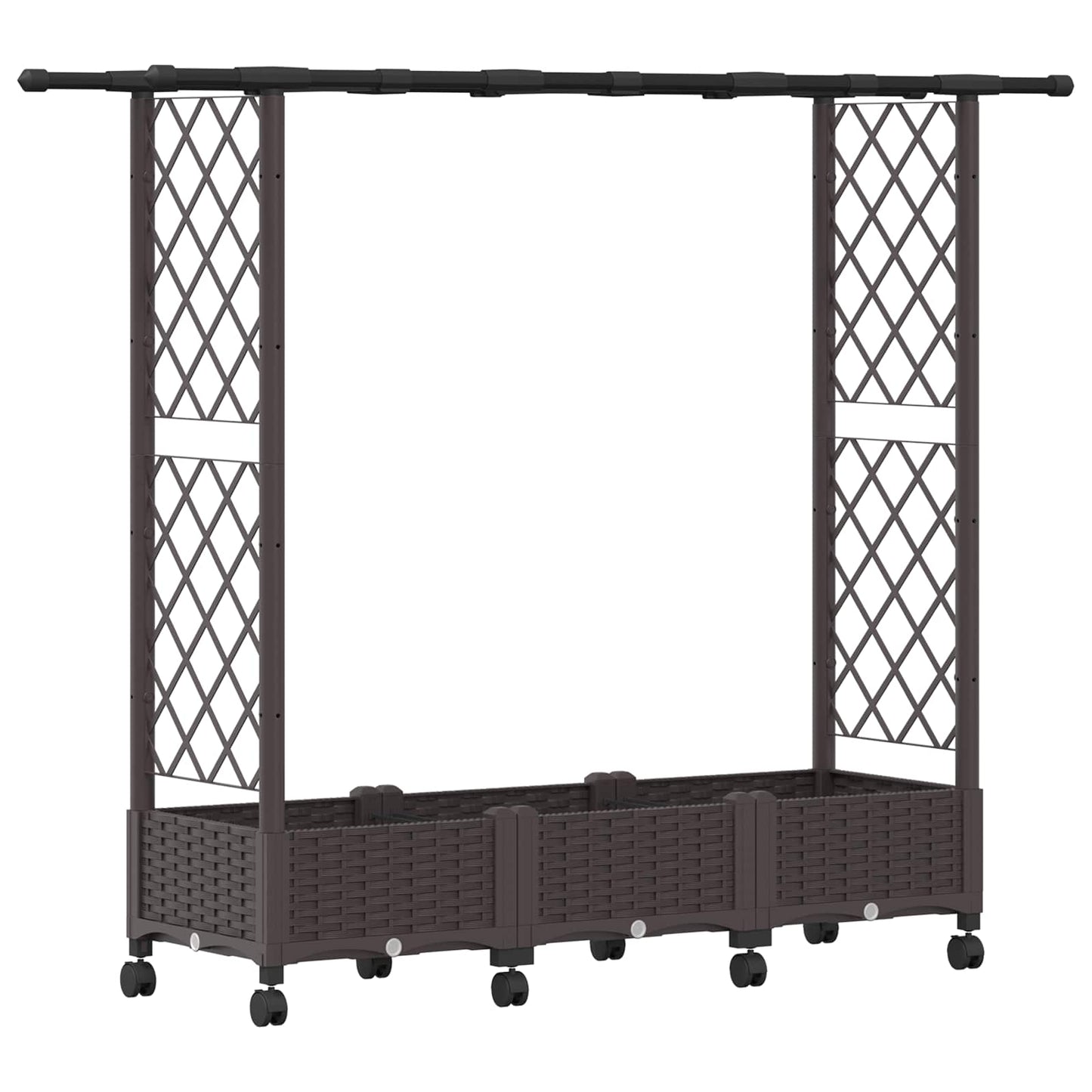 Hevet Bed med Trellis og Tak Brun 164 x 40 x 127 cm PP