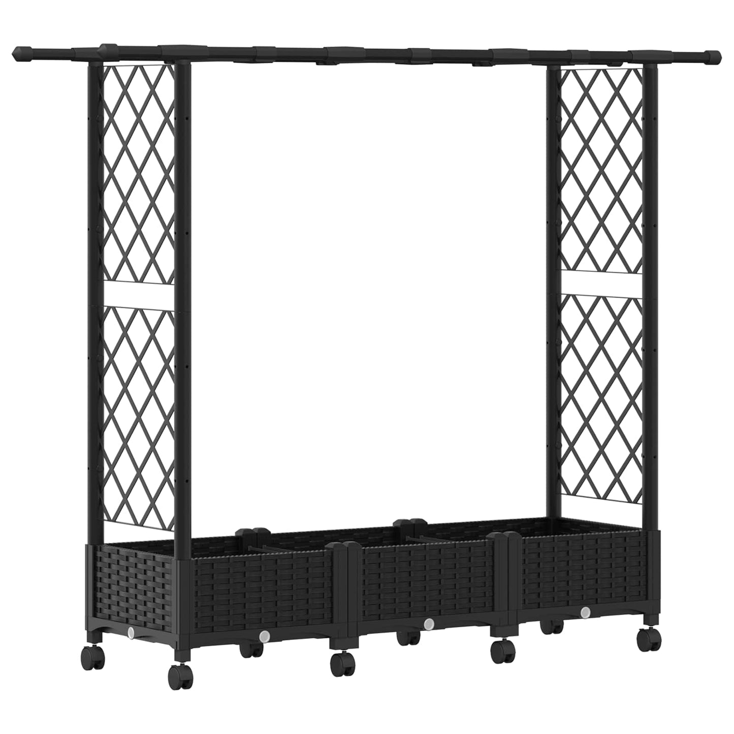 Hevet Bed med Trellis og Tak Svart 164 x 40 x 127 cm PP