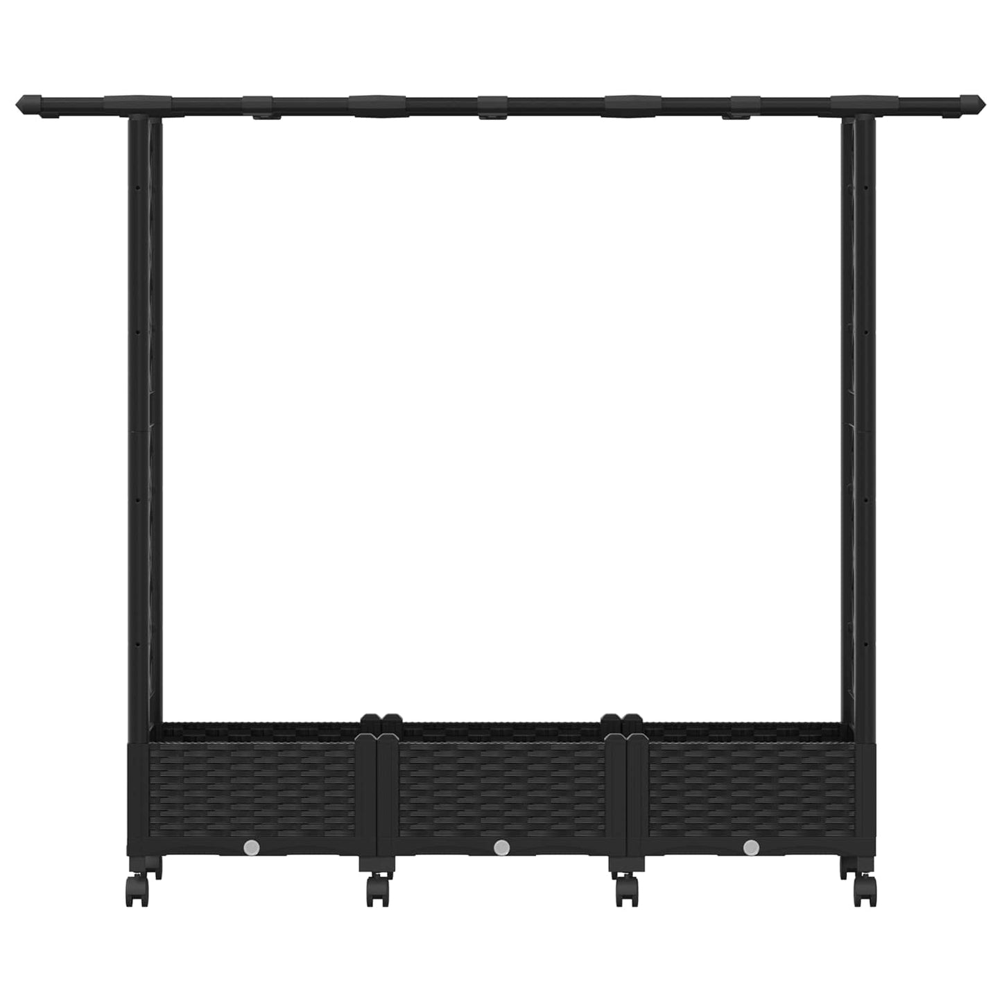Hevet Bed med Trellis og Tak Svart 164 x 40 x 127 cm PP