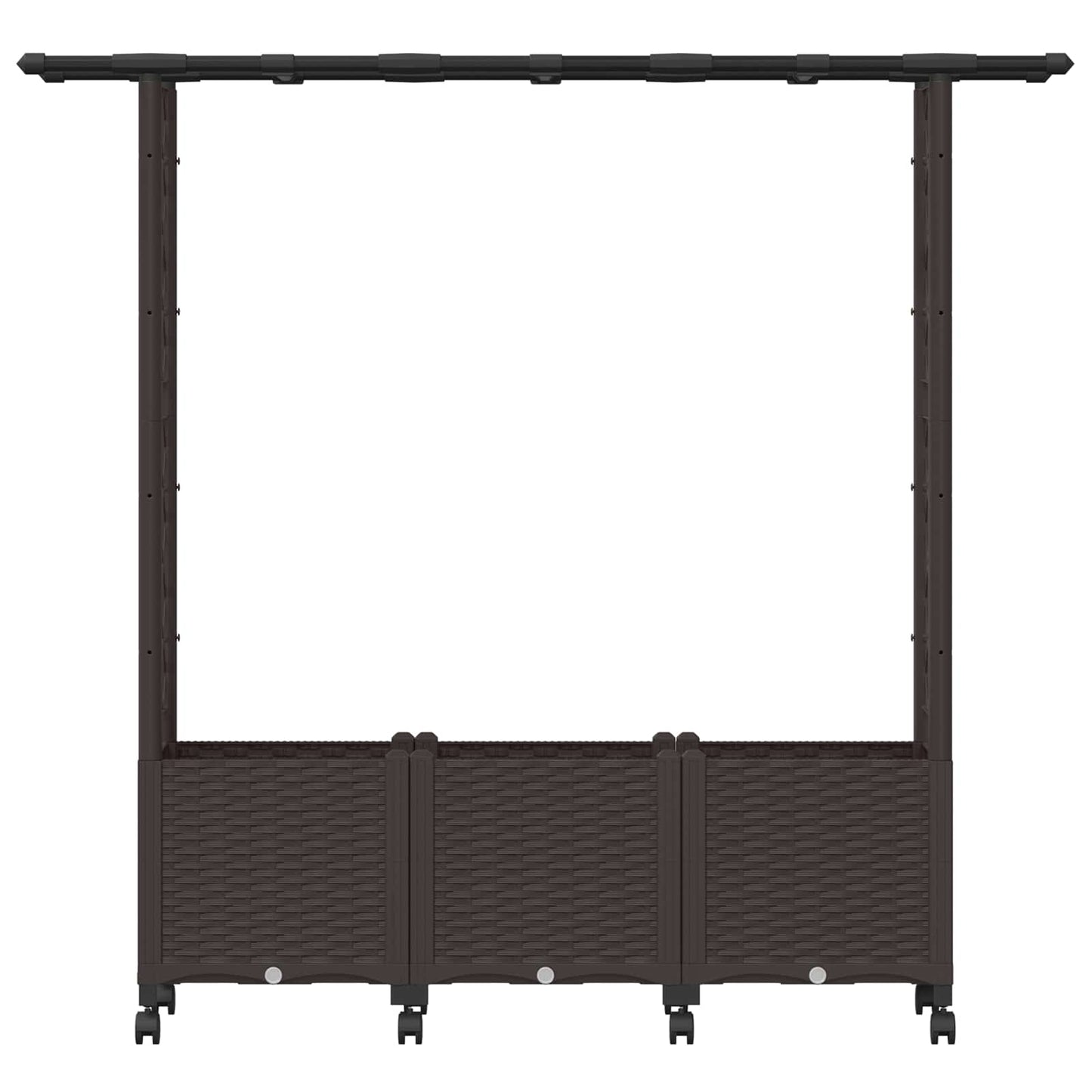 Hevet Bed med Trellis og Tak Brun 162,5 x 40 x 142 cm PP