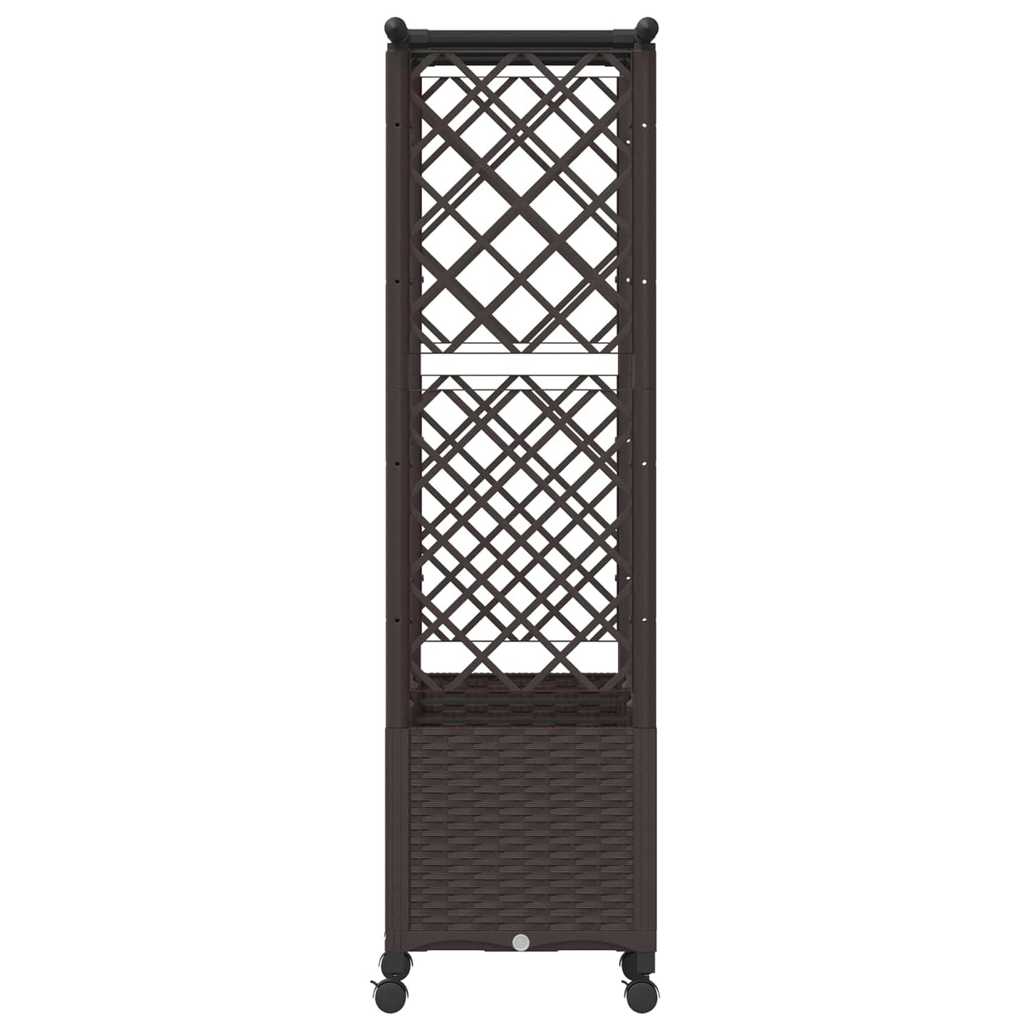 Hevet Bed med Trellis og Tak Brun 162,5 x 40 x 142 cm PP