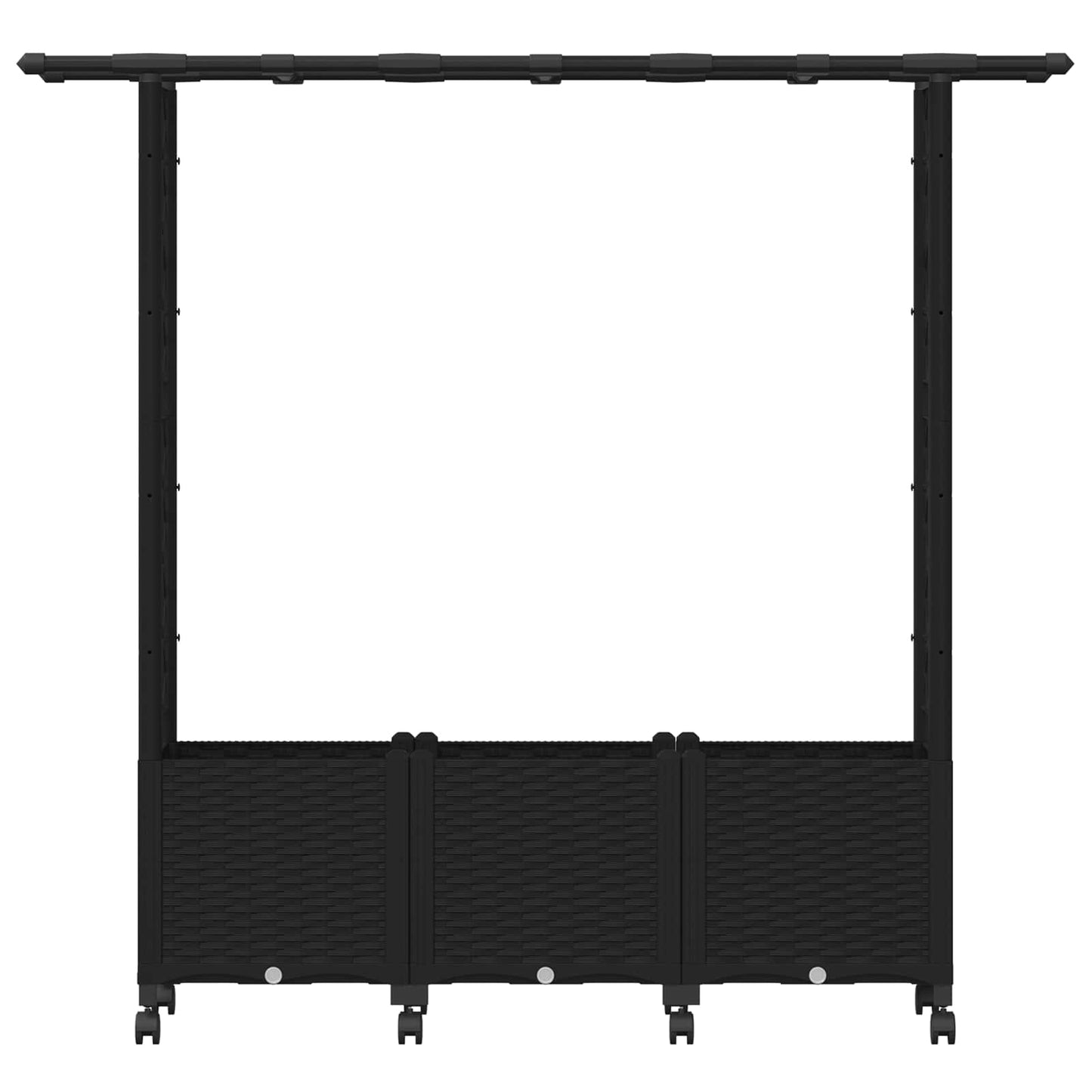 Hevet Bed med Trellis og Tak Svart 162,5 x 40 x 142 cm PP