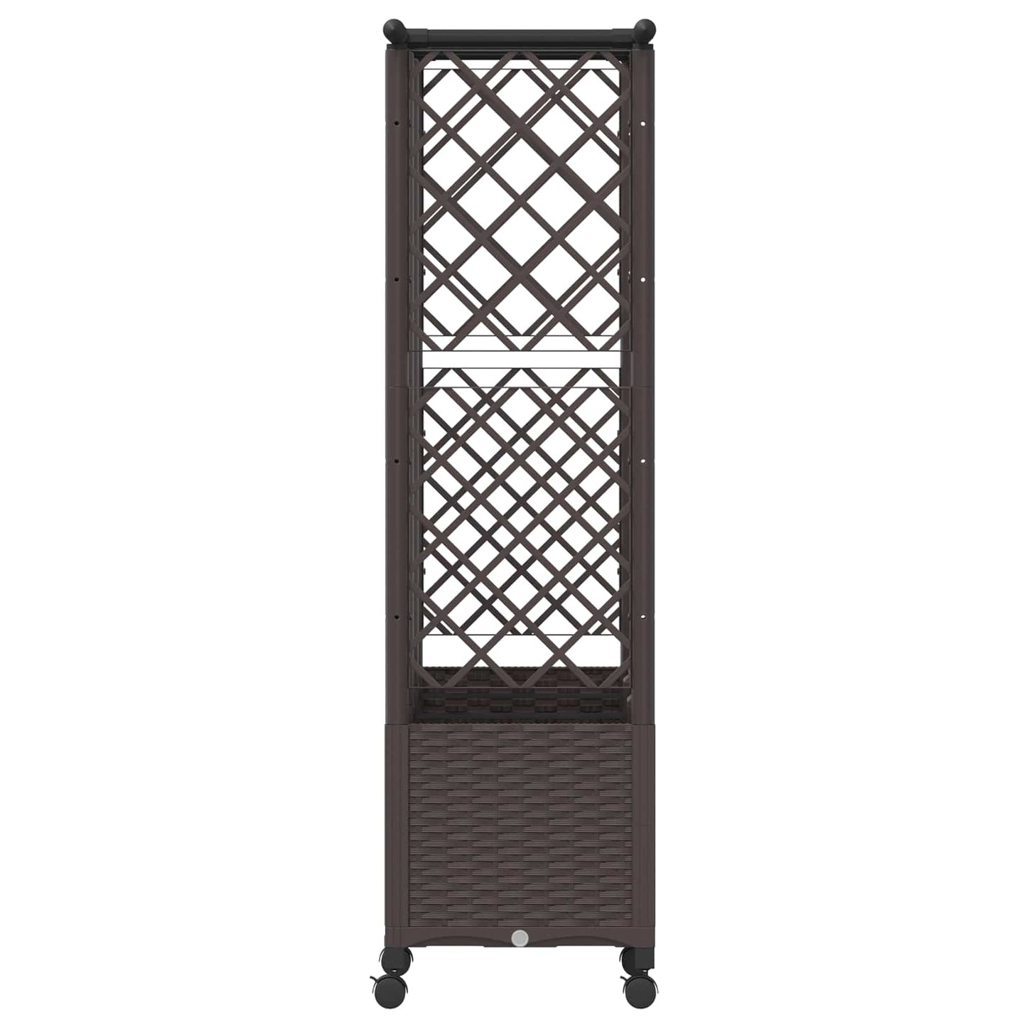 Hevet Bed med Trellis og Tak Brun 163,5 x 40 x 142 cm PP