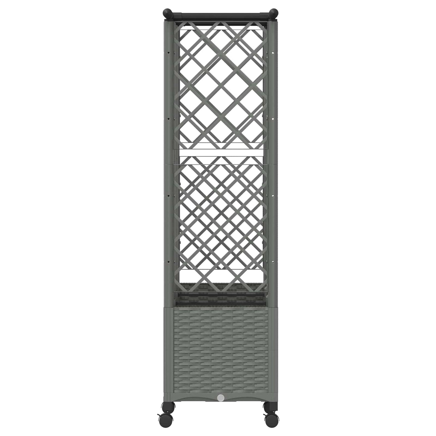 Hevet Bed med Trellis og Tak Lysegrå 163,5 x 40 x 142 cm PP