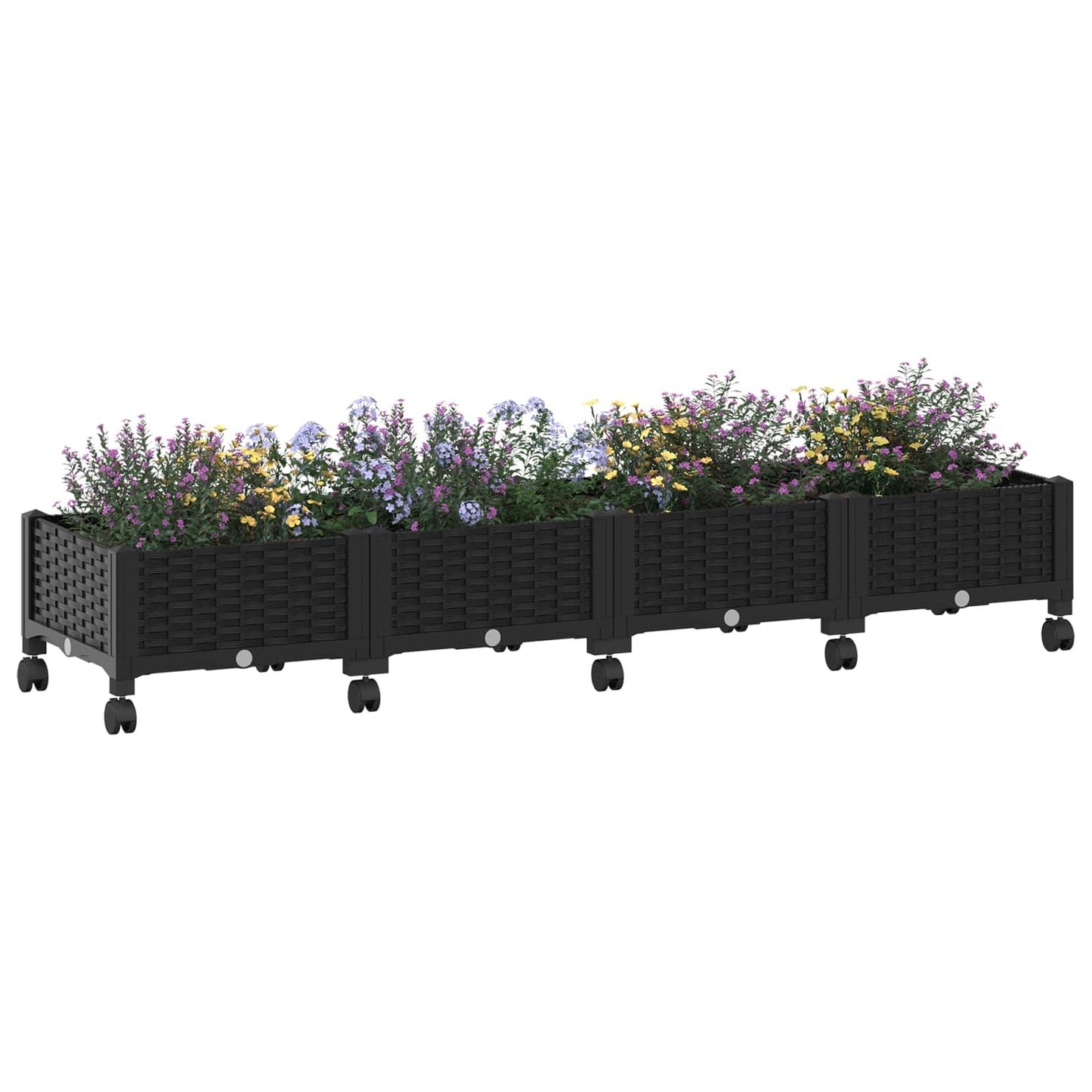 Hagekrukke med hjul Svart 160 x 40 x 29 cm PP
