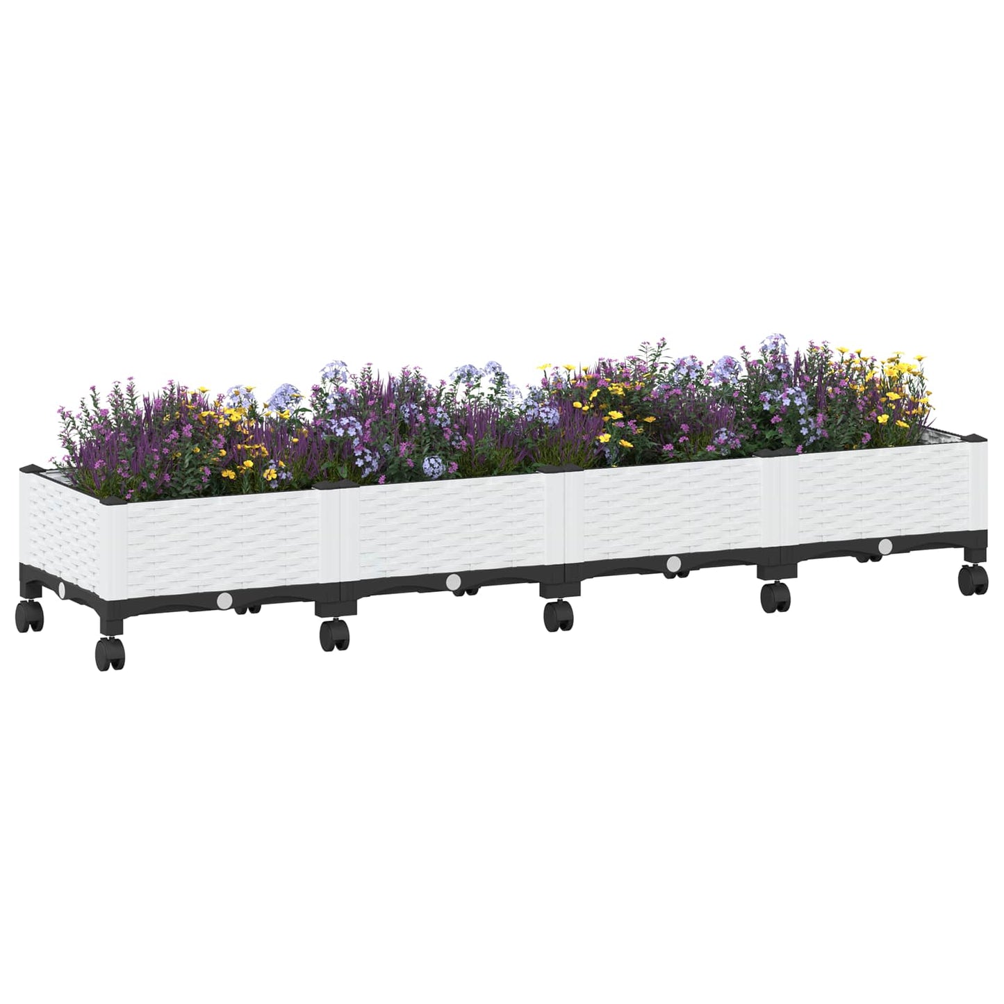 Hagekrukke med hjul Hvit 160 x 40 x 33 cm PP