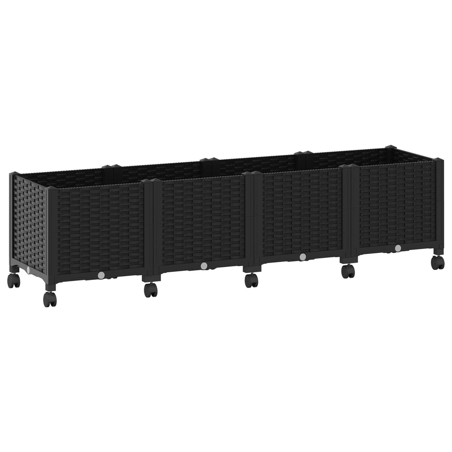 Hagekrukke med hjul Svart 160 x 40 x 44 cm PP