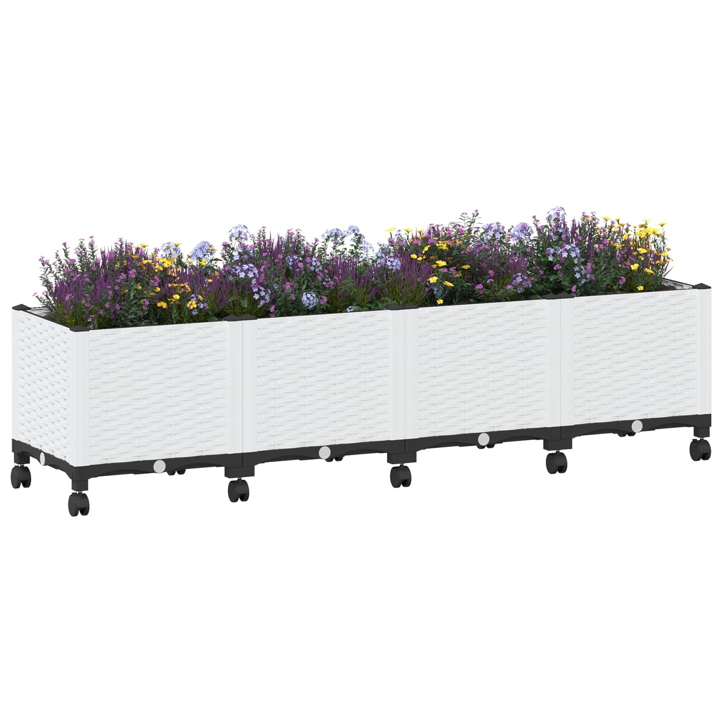 Hagekrukke med hjul Hvit 160 x 40 x 48 cm PP