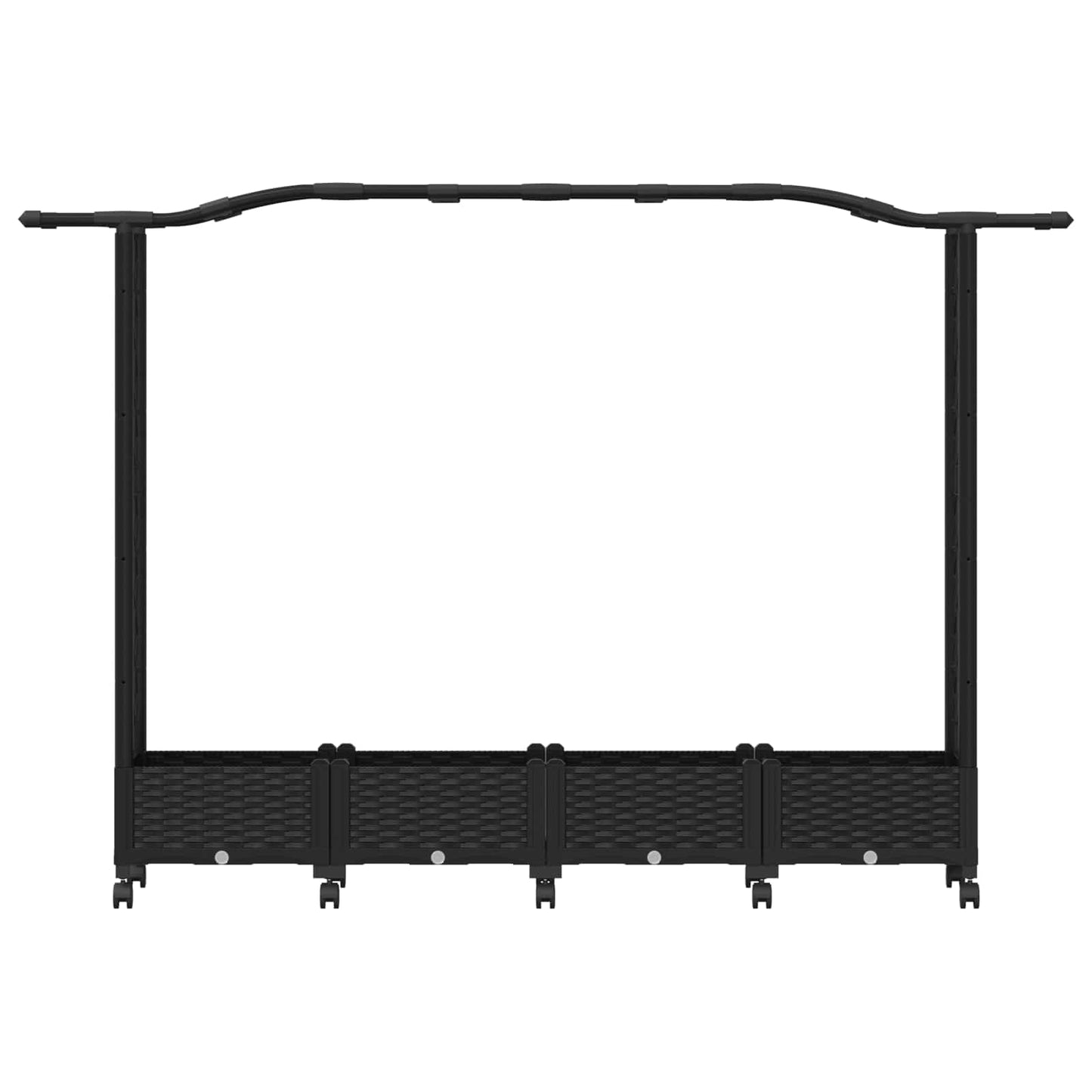 Hevet Bed med Trellis og Tak Svart 207 x 40 x 129 cm PP