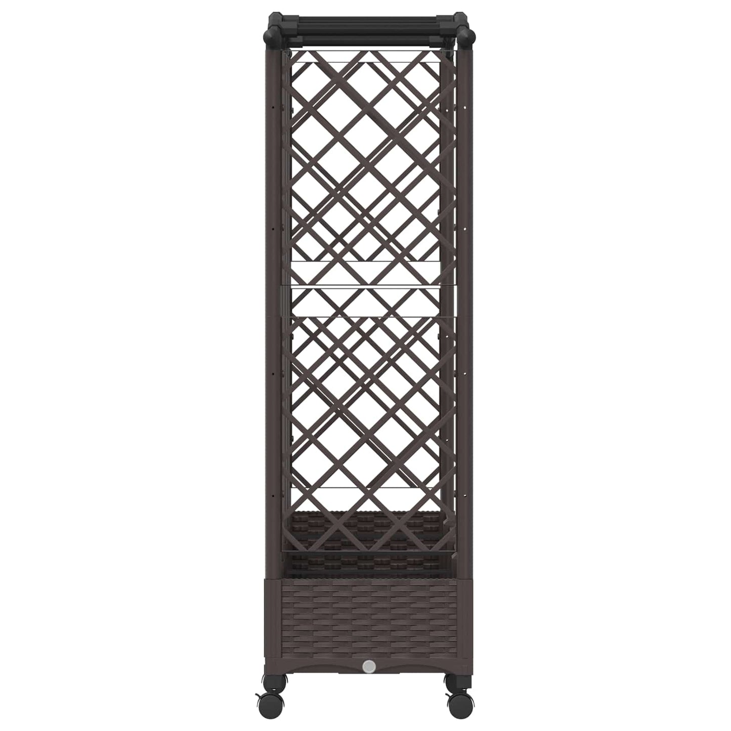 Hevet Bed med Trellis og Tak Brun 203,5 x 40 x 129 cm PP