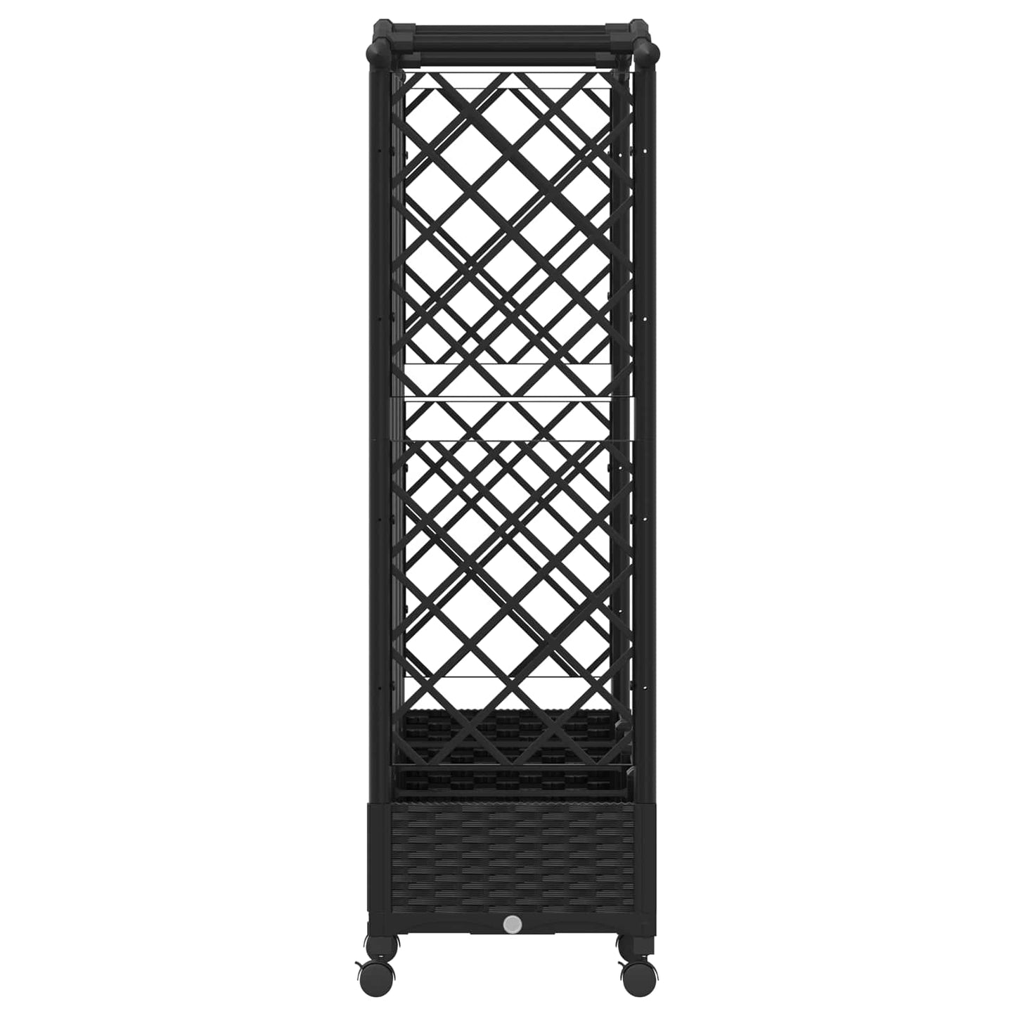 Hevet Bed med Trellis og Tak Svart 203,5 x 40 x 129 cm PP