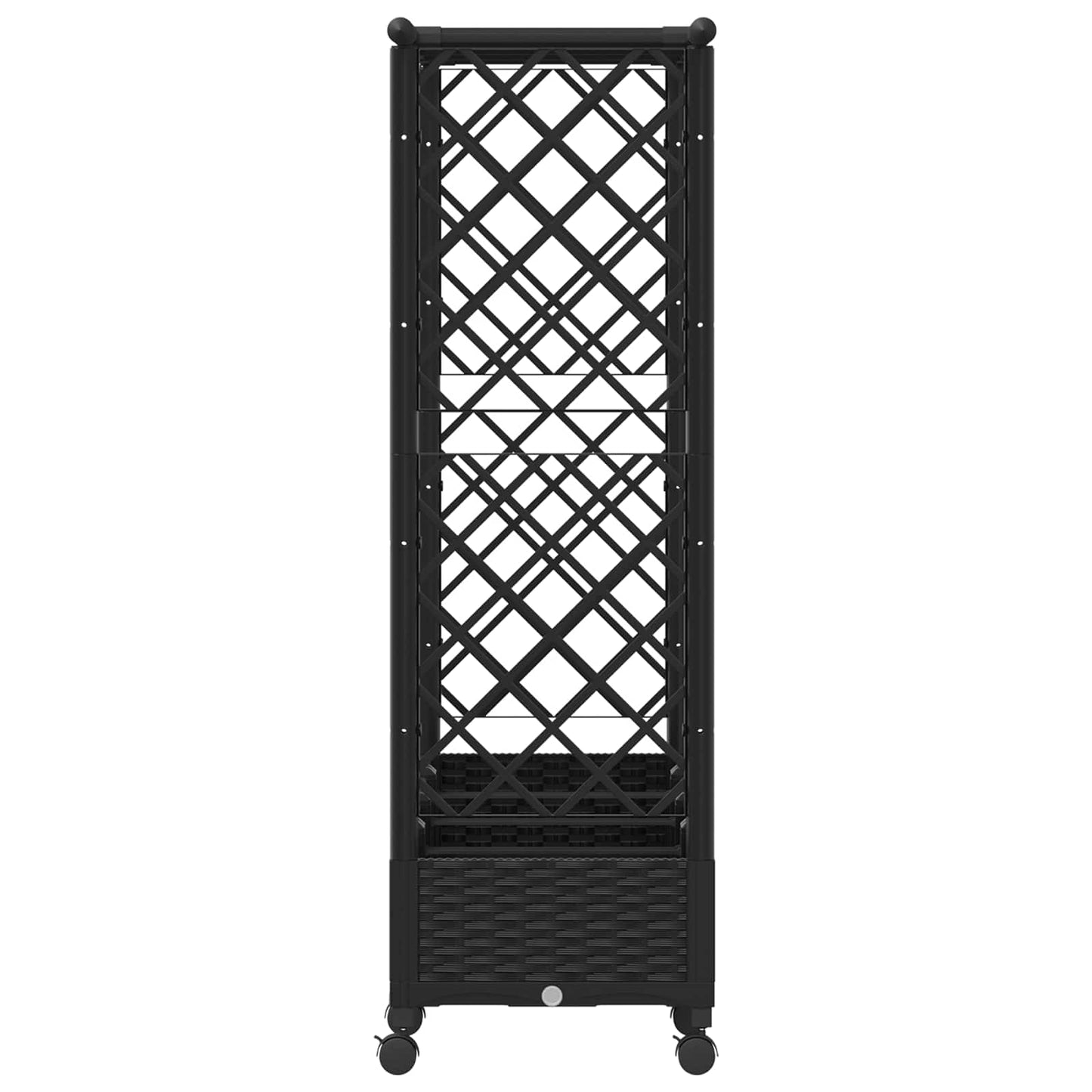 Hevet Bed med Trellis og Tak Svart 203 x 40 x 127 cm PP