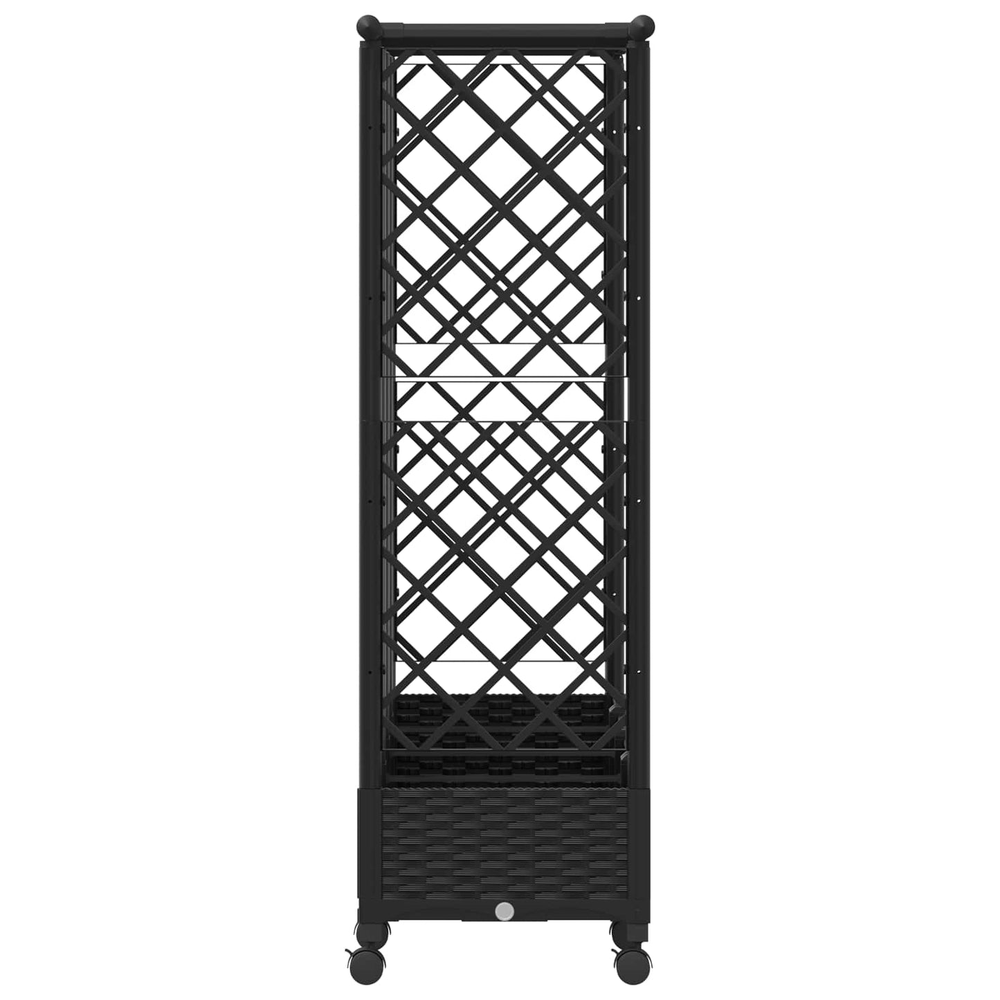 Hevet Bed med Trellis og Tak Svart 202,5 x 40 x 127 cm PP