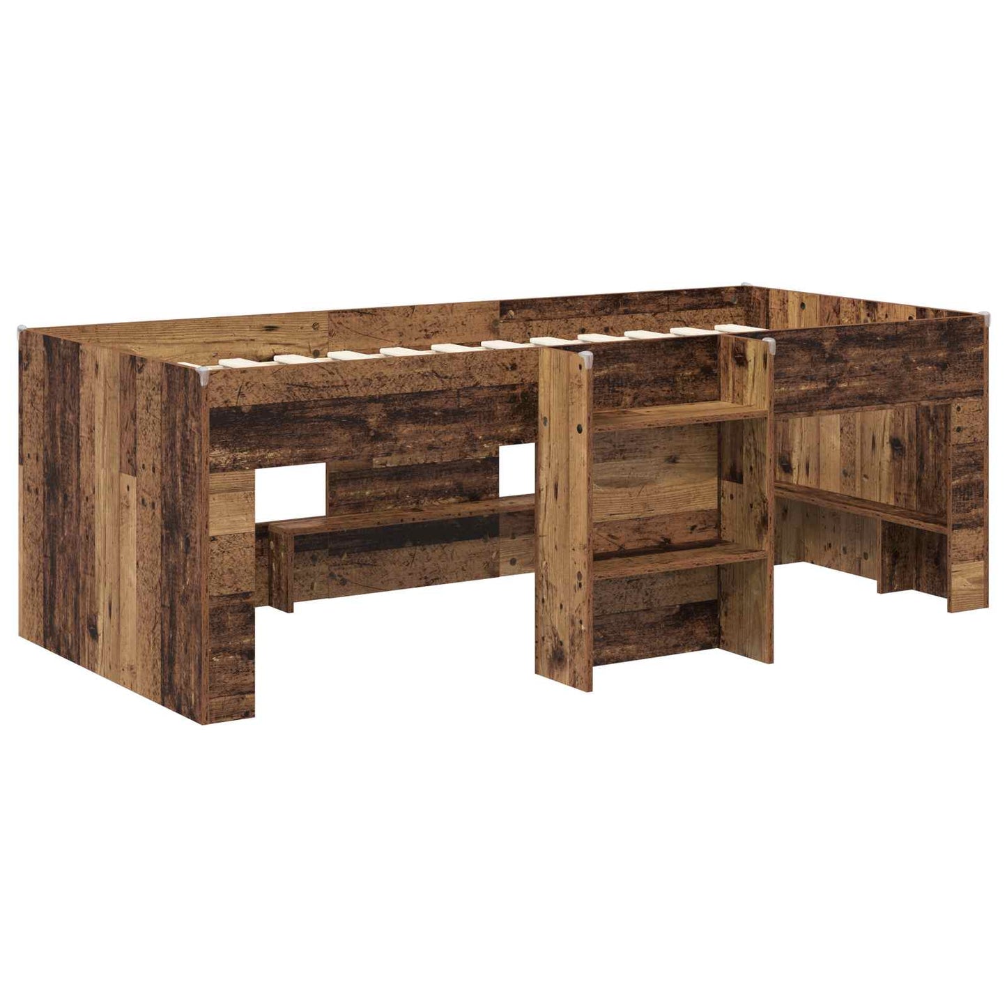 Barnas Høye Sengramme 2 pcs Gammelt tre 90 x 200 cm
