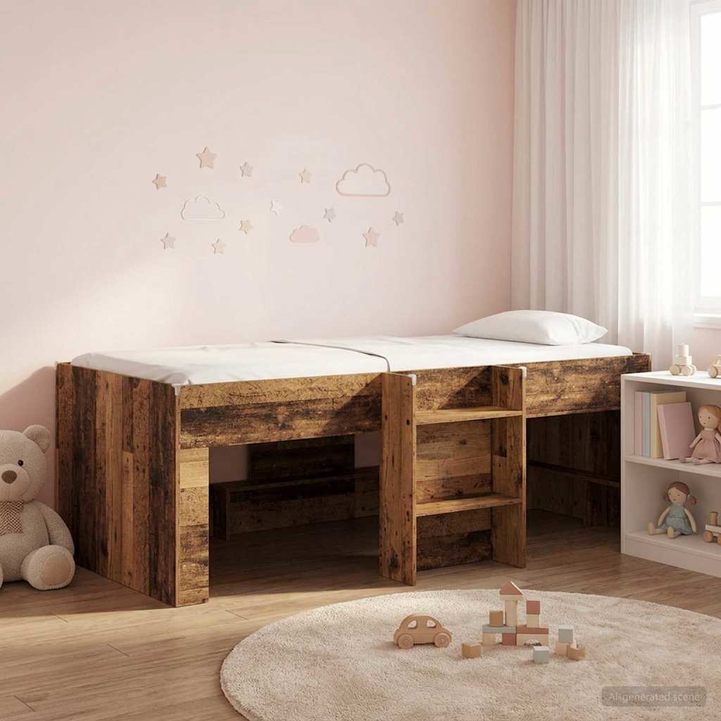 Barnas Høye Sengramme Gammelt tre 98.5 x 200 cm Konstruert tre