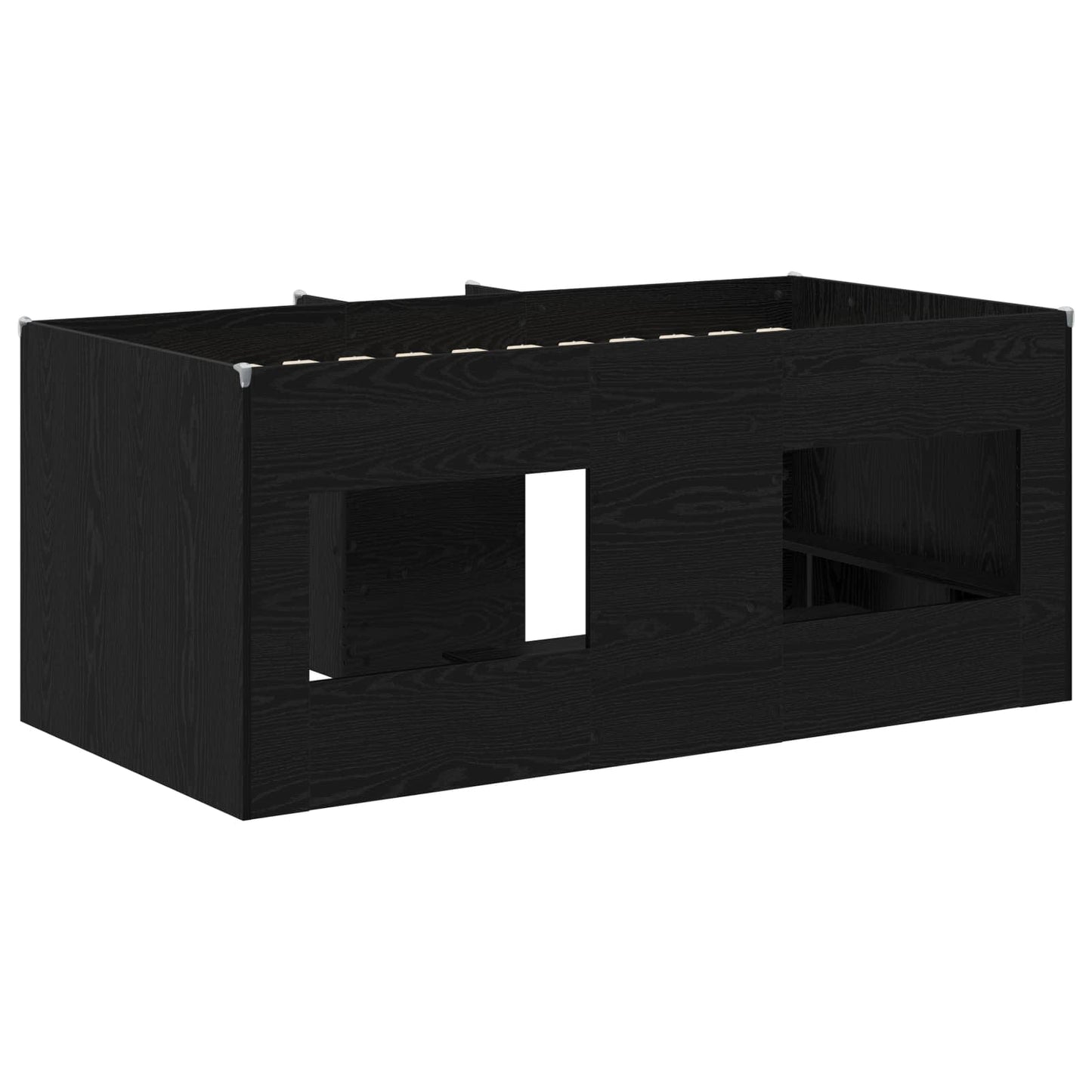 Barnas Høye Sengramme Svart eik 80 x 160 cm Konstruert tre