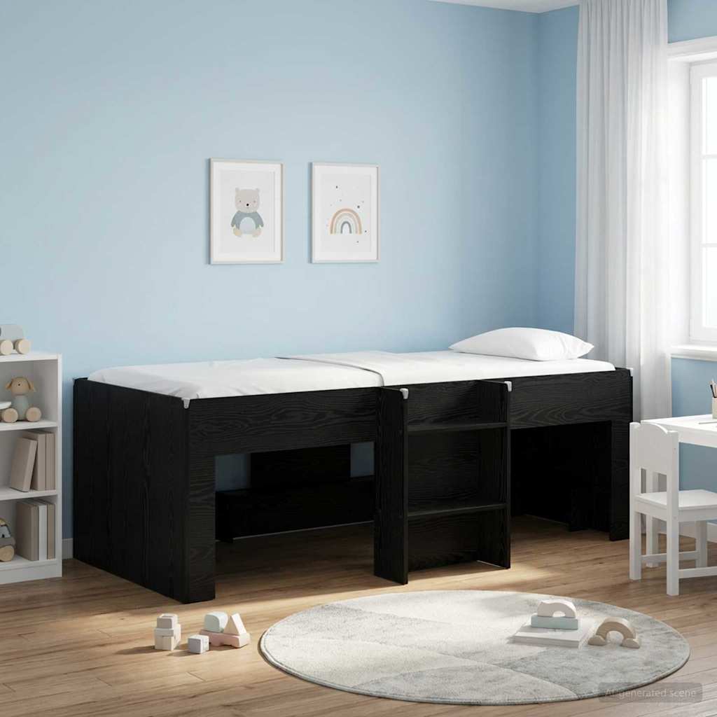Barnas Høye Sengramme Svart eik 75 x 190 cm Konstruert tre