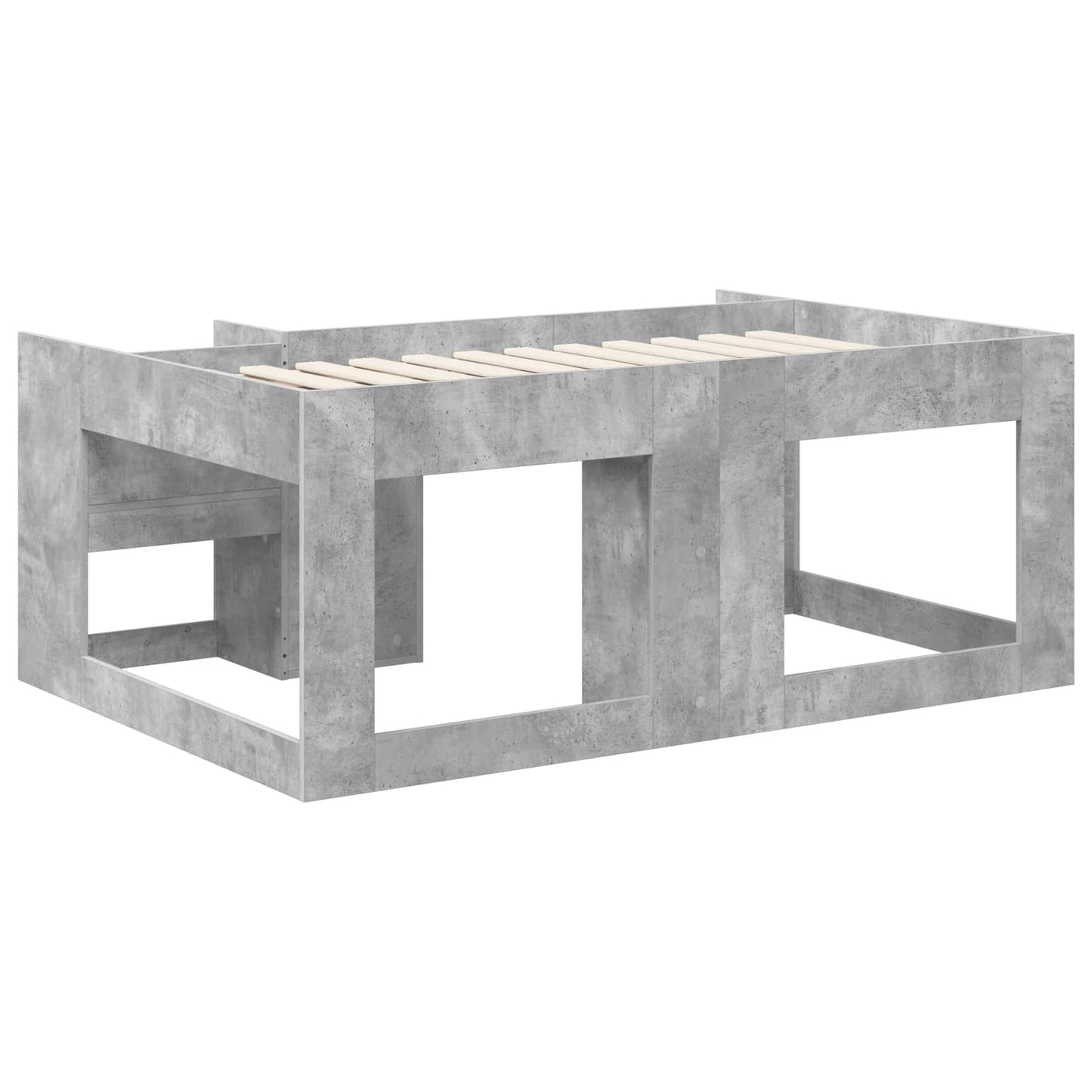 Barneseng med oppbevaring Betonggrå 80 x 160 cm Konstruert tre