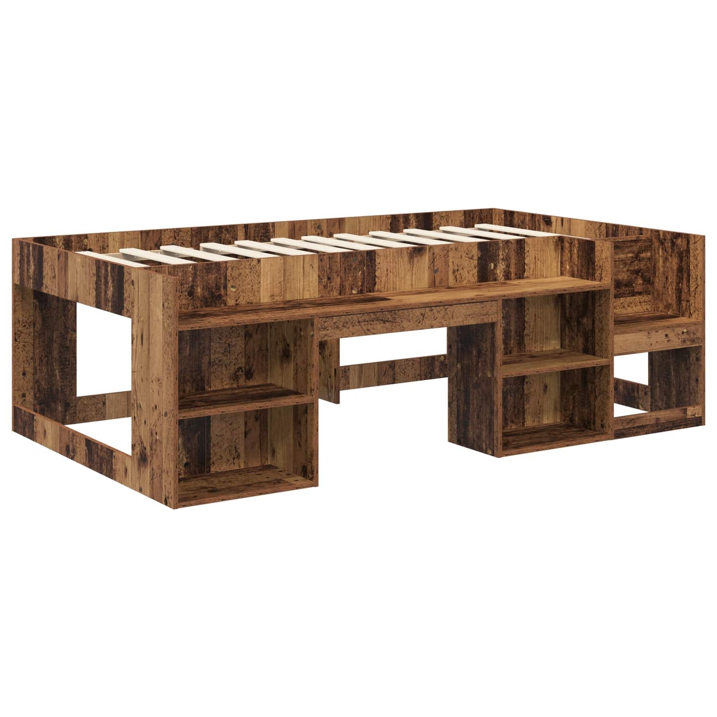 Barneseng med oppbevaring Gammelt tre 90 x 190 cm